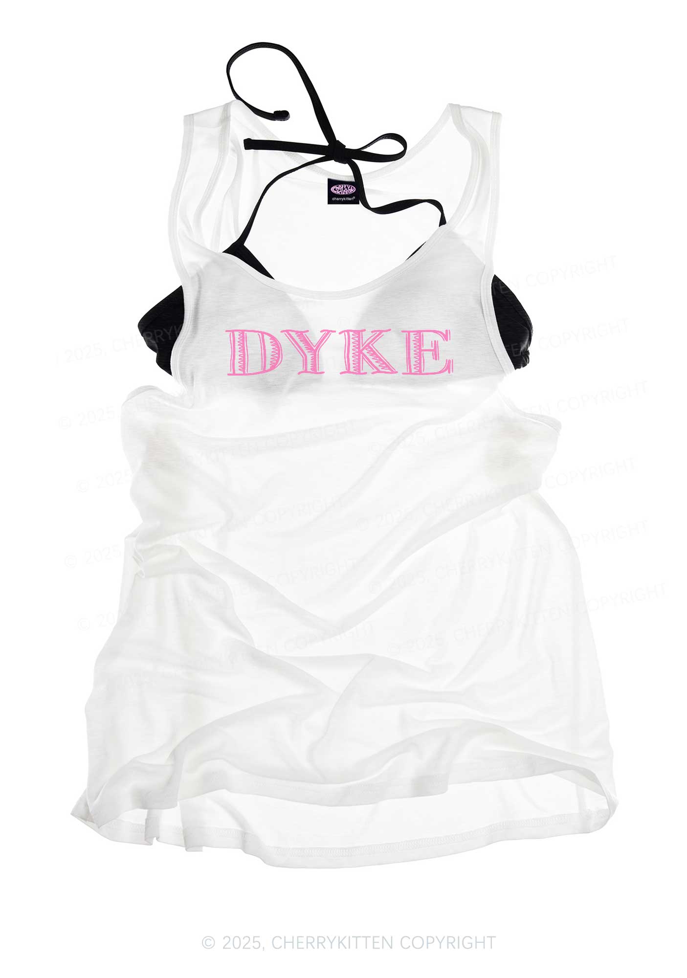 DYKE Pride Y2K Sheer Boyfriend Tank Cherrykitten