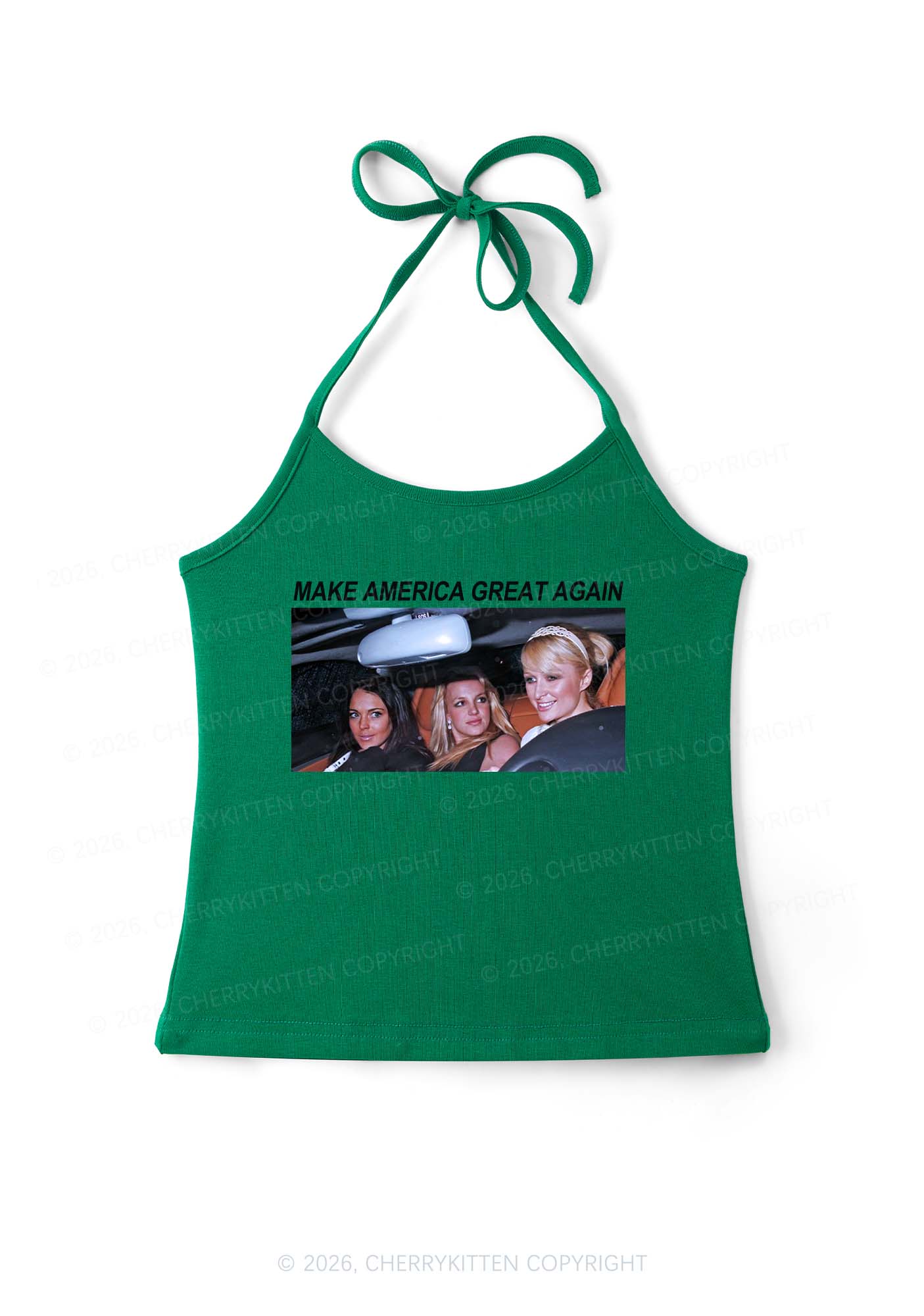Make America Great Again Y2K Halter Neck Cami Cherrykitten