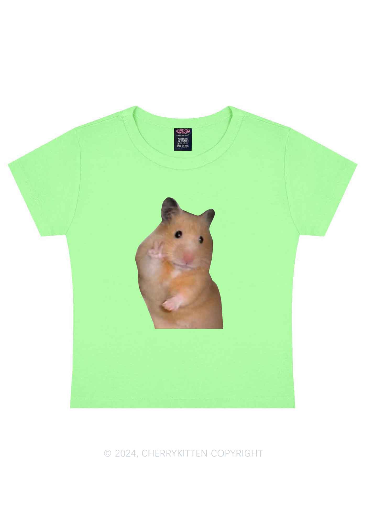 Peace Hamster Y2K Baby Tee Cherrykitten