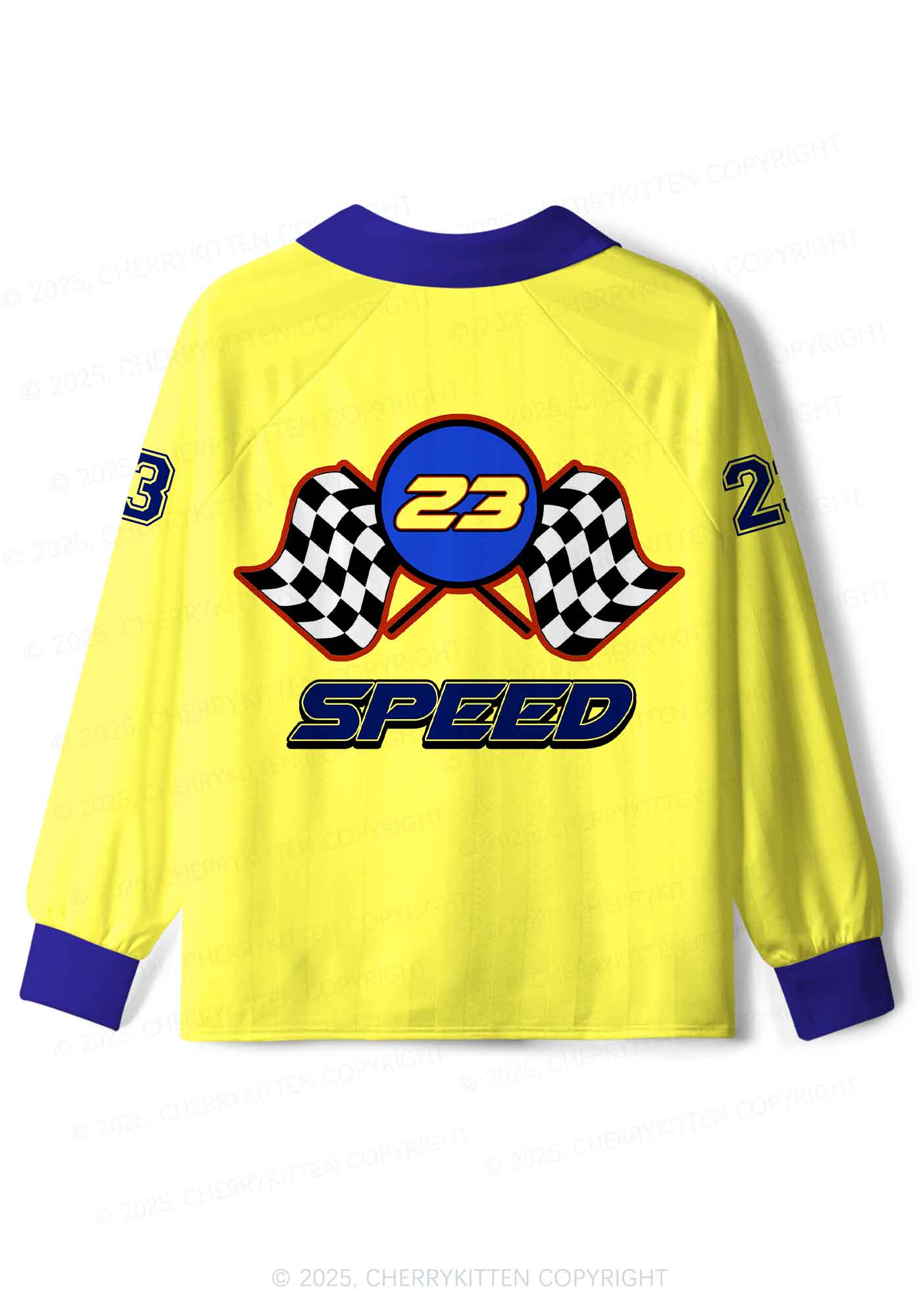 Custom Yellow Ride A Mustache Y2K Sport Long Sleeve Jersey Shirts Cherrykitten