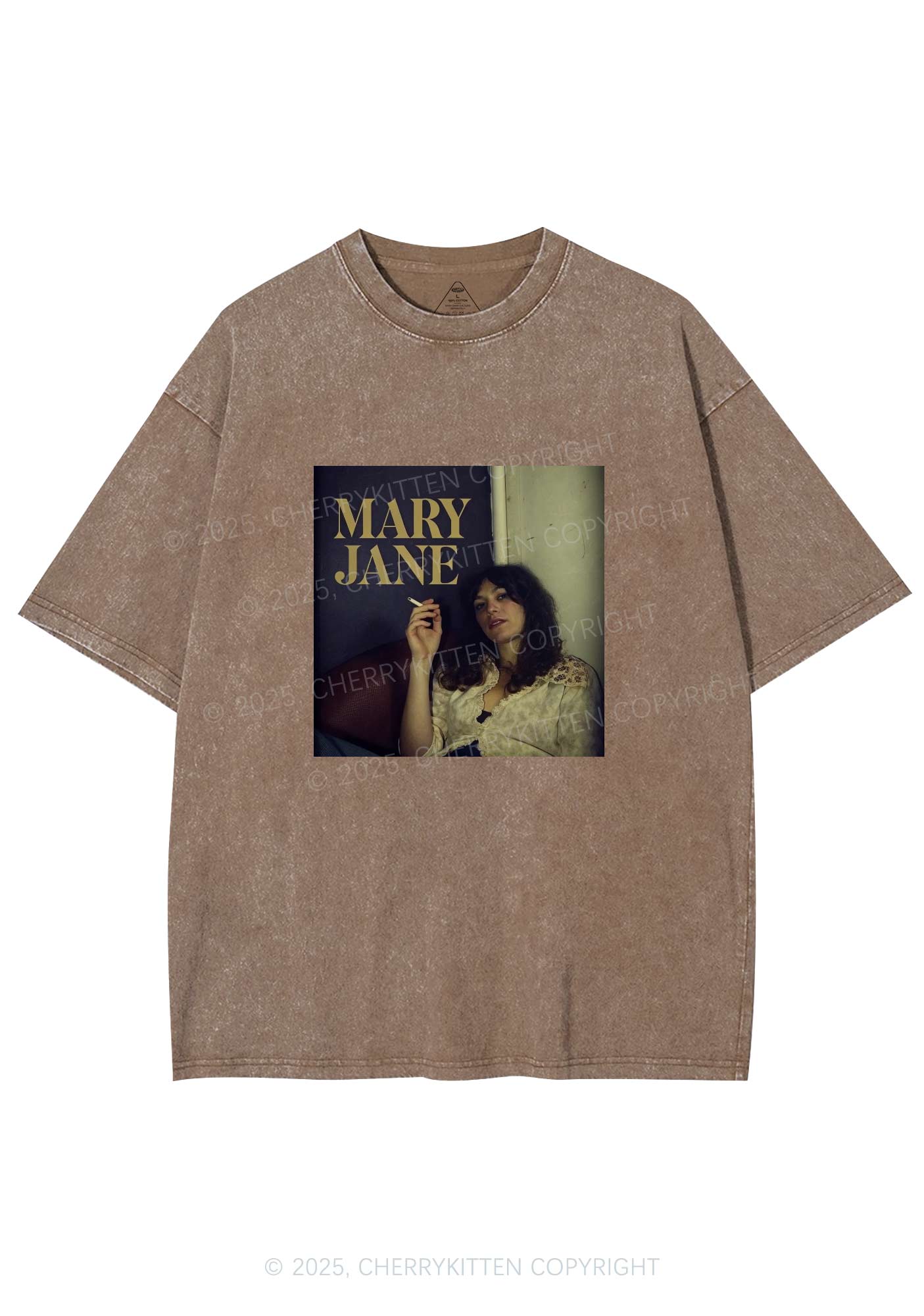 Smoking Woman Y2K Washed Tee Cherrykitten