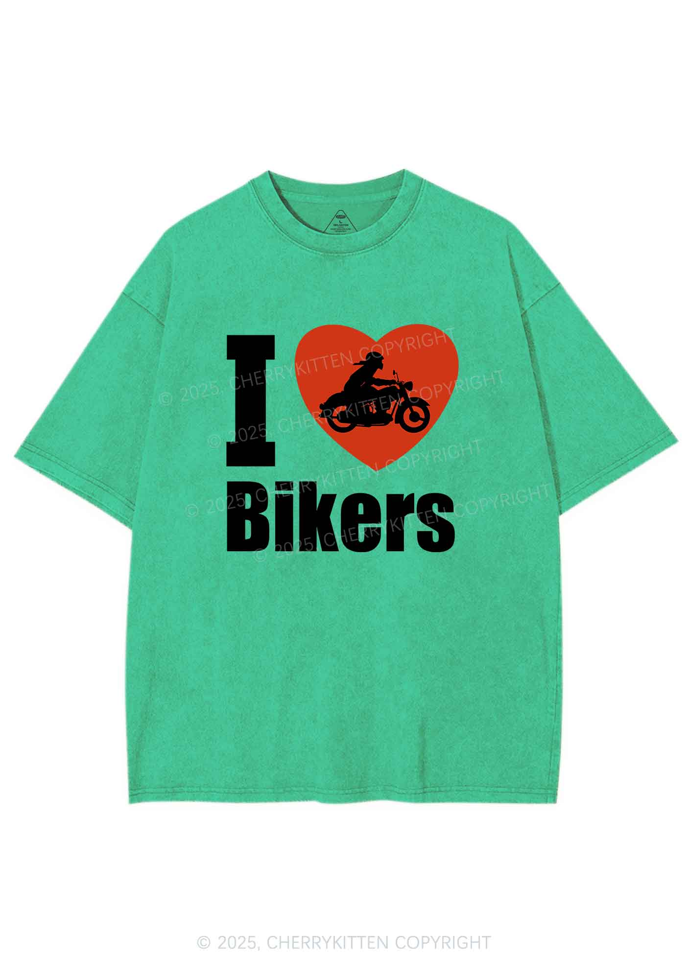 I Love Bikers Y2K Shirts Washed Tee Cherrykitten