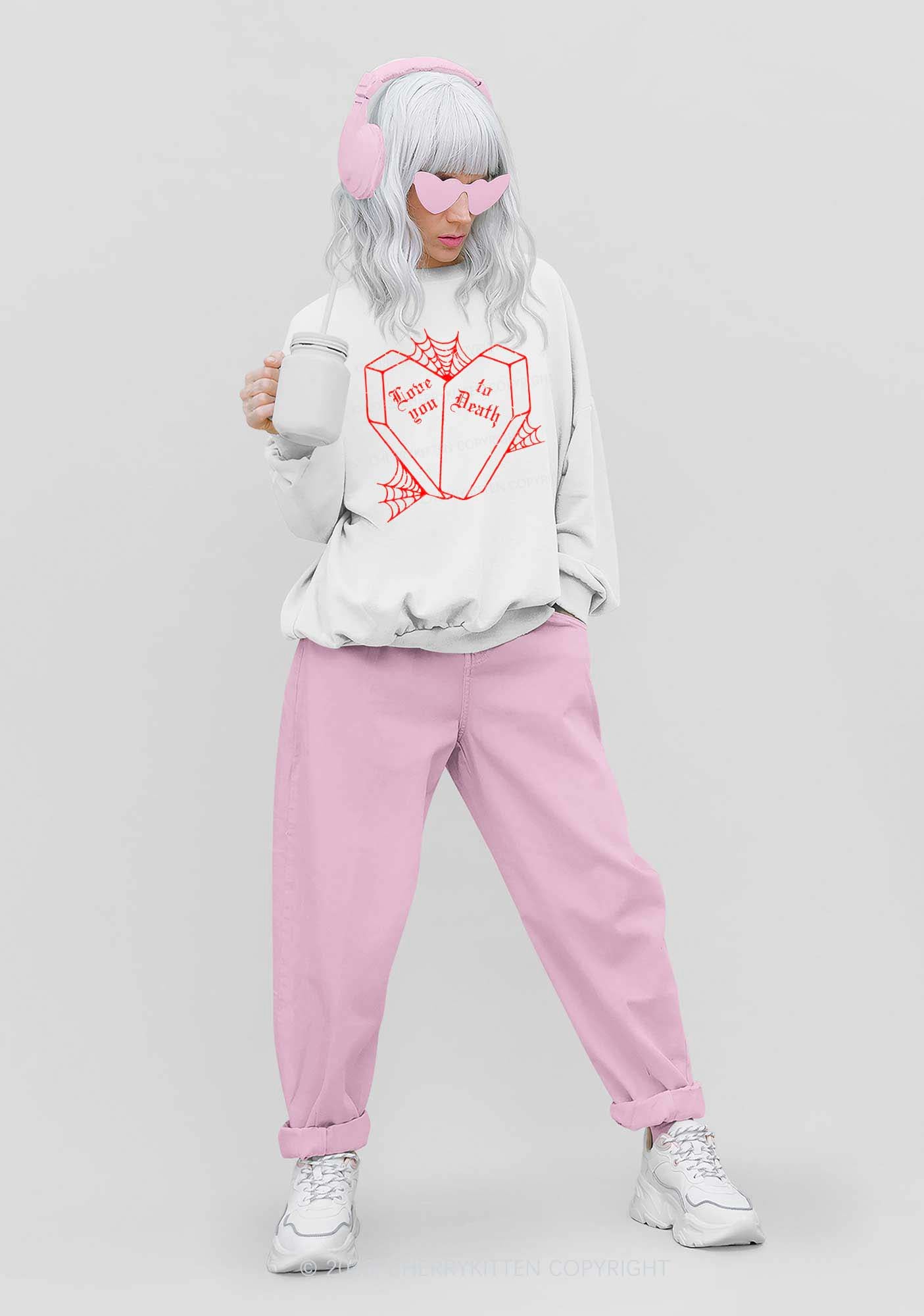 Love You To Death Halloween Y2K Sweatshirt Cherrykitten