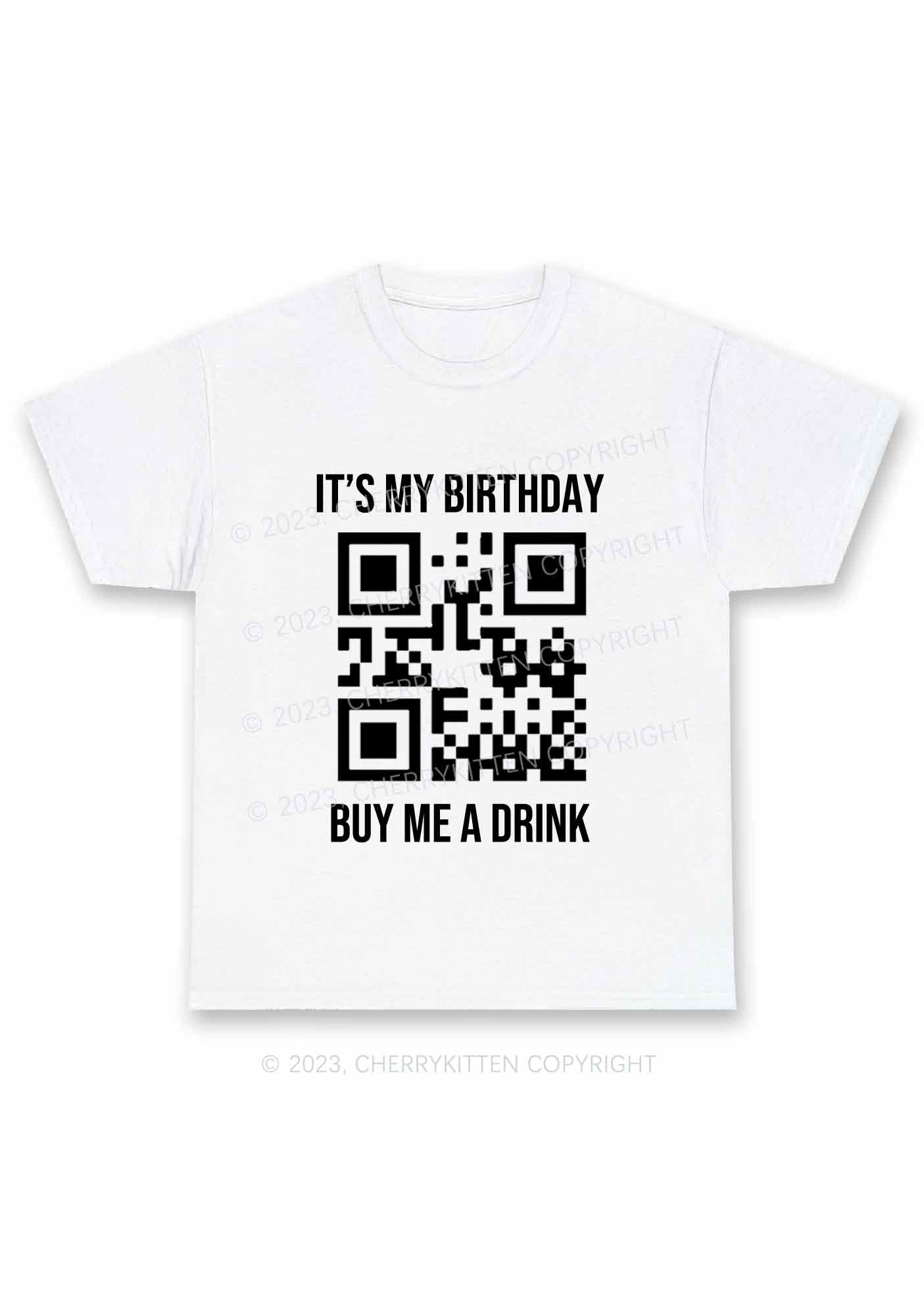 Custom QR Code Birthday Y2K Chunky Shirt Cherrykitten