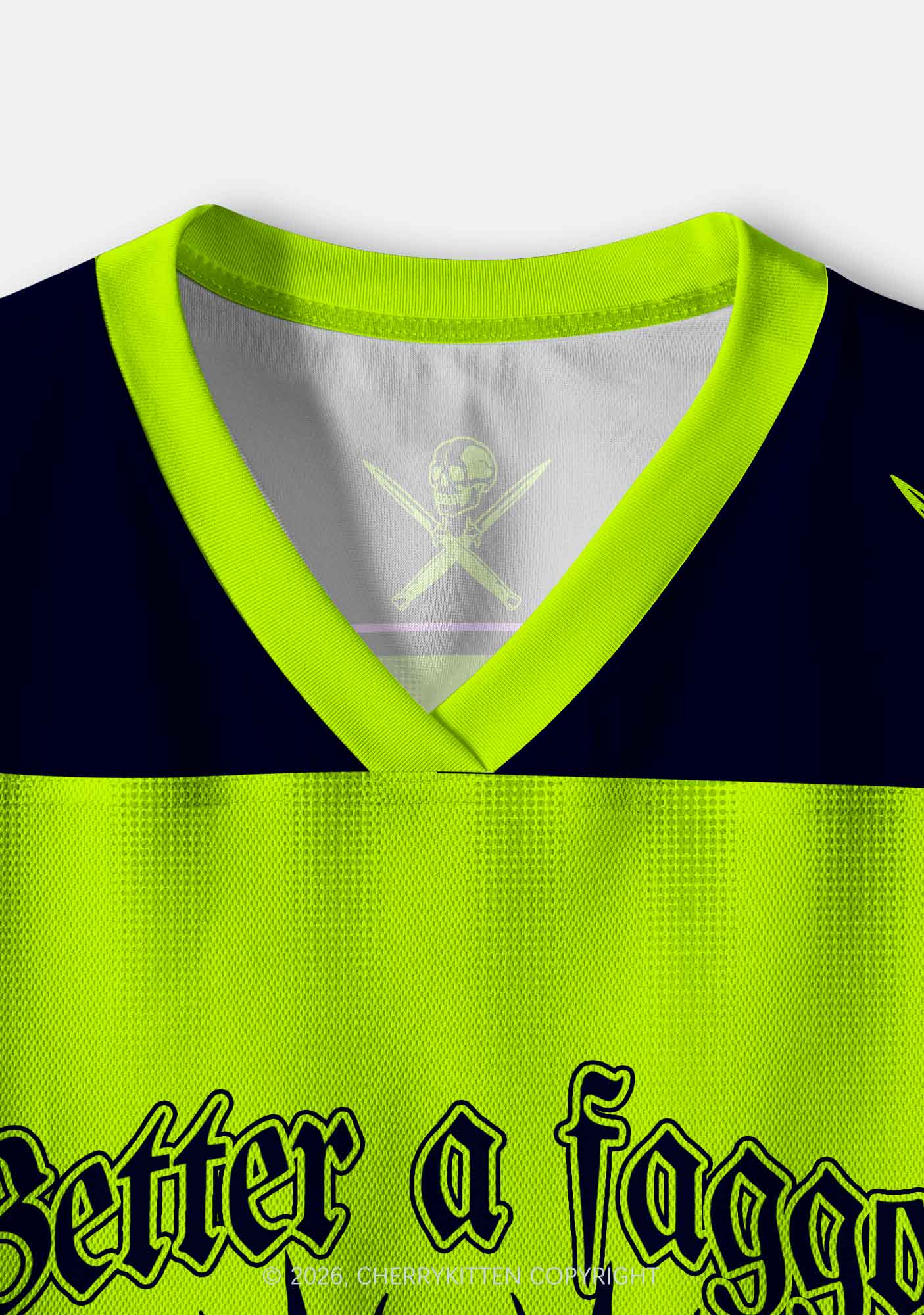 Green Better Faggot Than Fascist Pride Y2K Crop Sport Jersey Shirts Cherrykitten