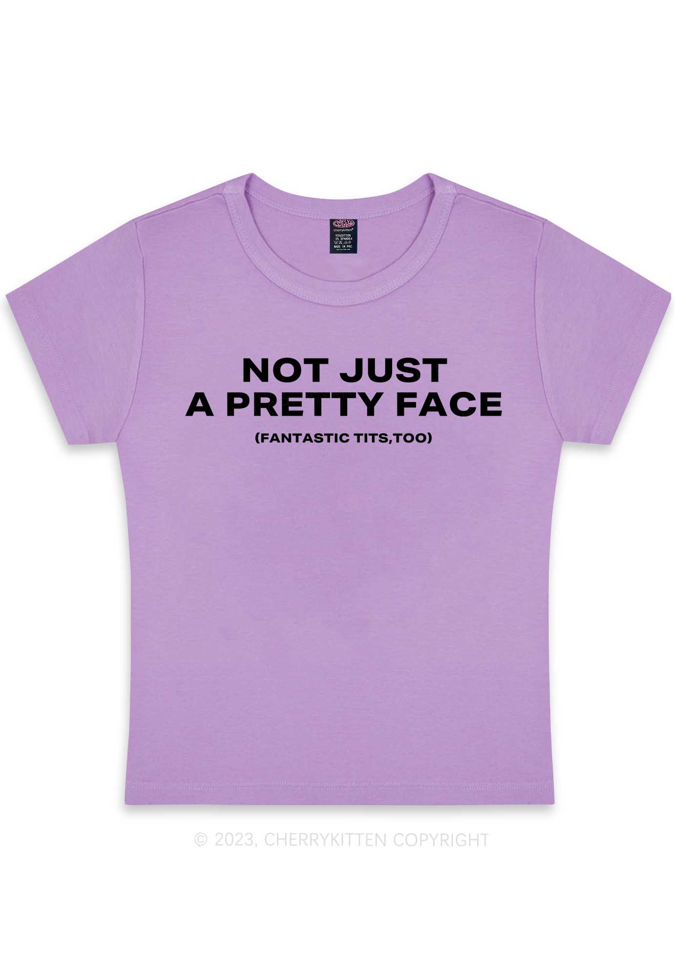 Curvy Pretty Face Fantastic Txts Y2K Baby Tee Cherrykitten
