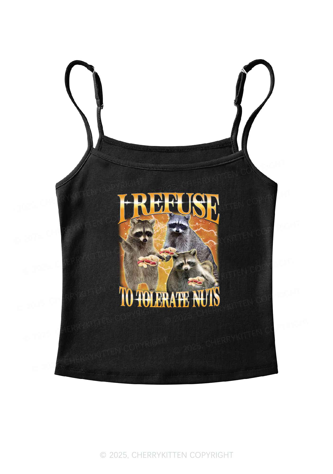Retro Raccoon Nuts Y2K Spaghetti Strap Cami Cherrykitten