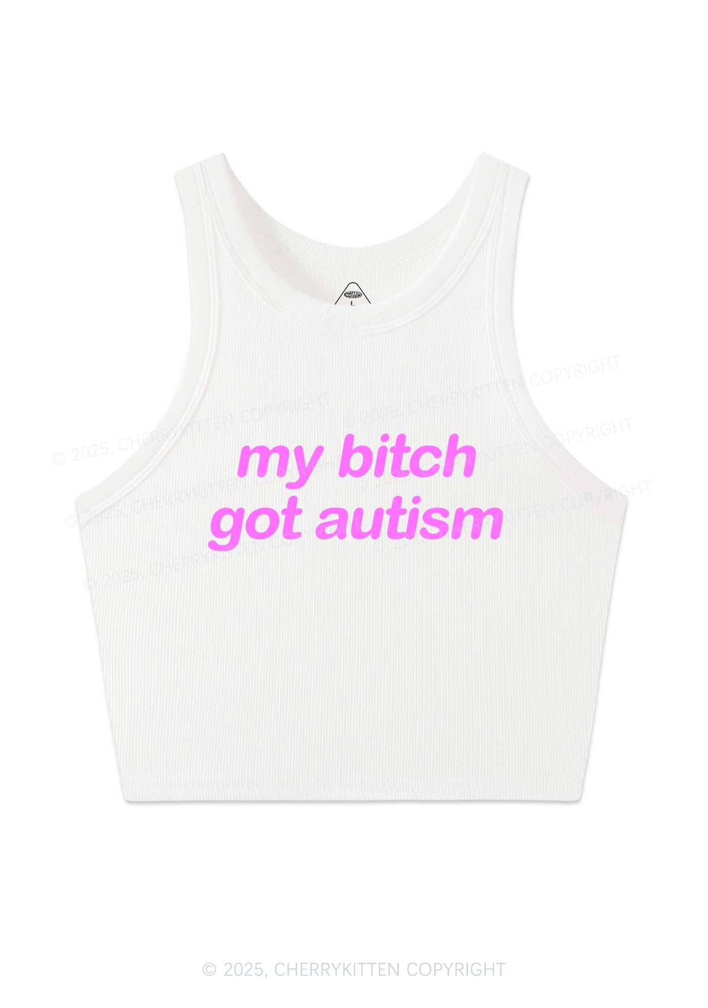 My Bxxch Got Autism Y2K Crop Tank Top Cherrykitten