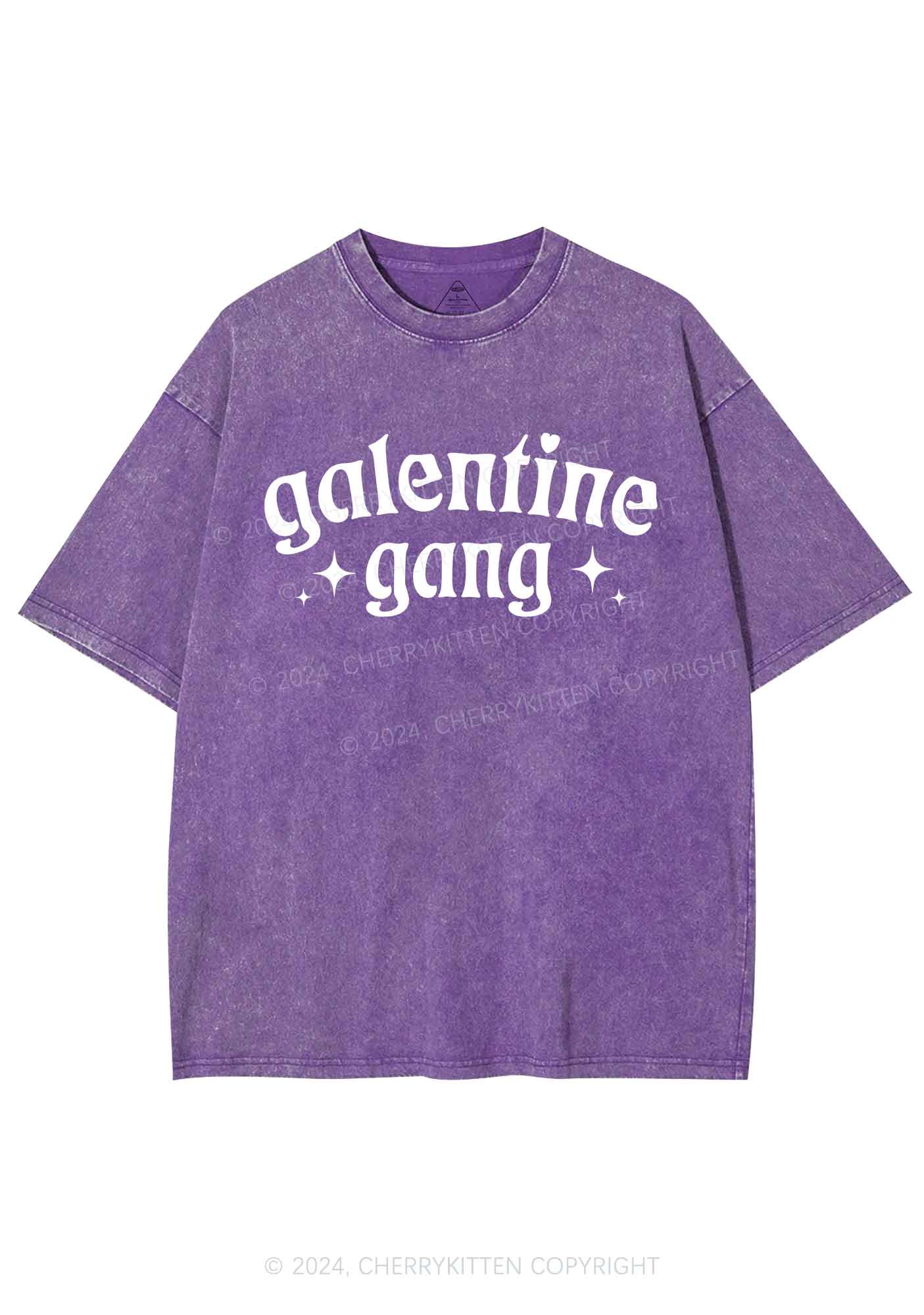 Galentine Gang Y2K Valentine's Day Washed Tee Cherrykitten