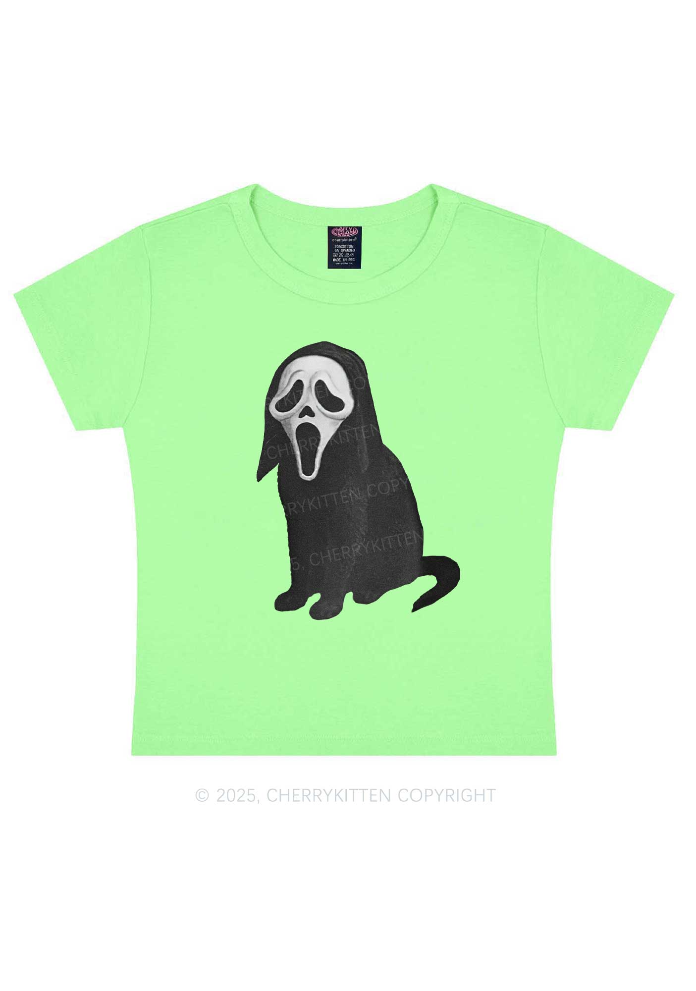 Halloween Ghostcat Y2K Baby Tee Cherrykitten