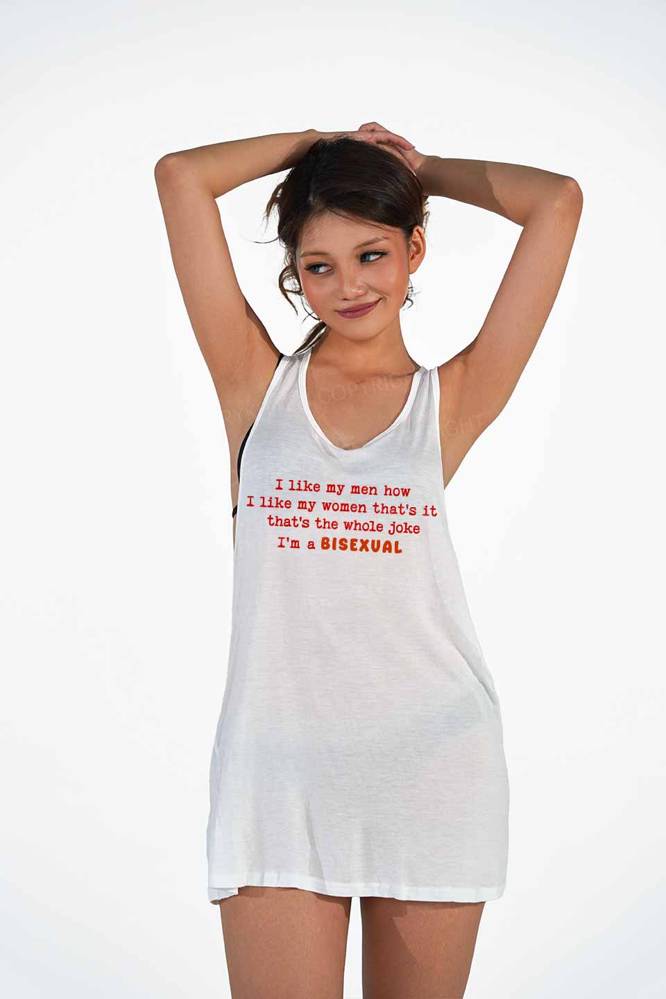 Im A Bisexual Pride Y2K Sheer Boyfriend Tank Cherrykitten