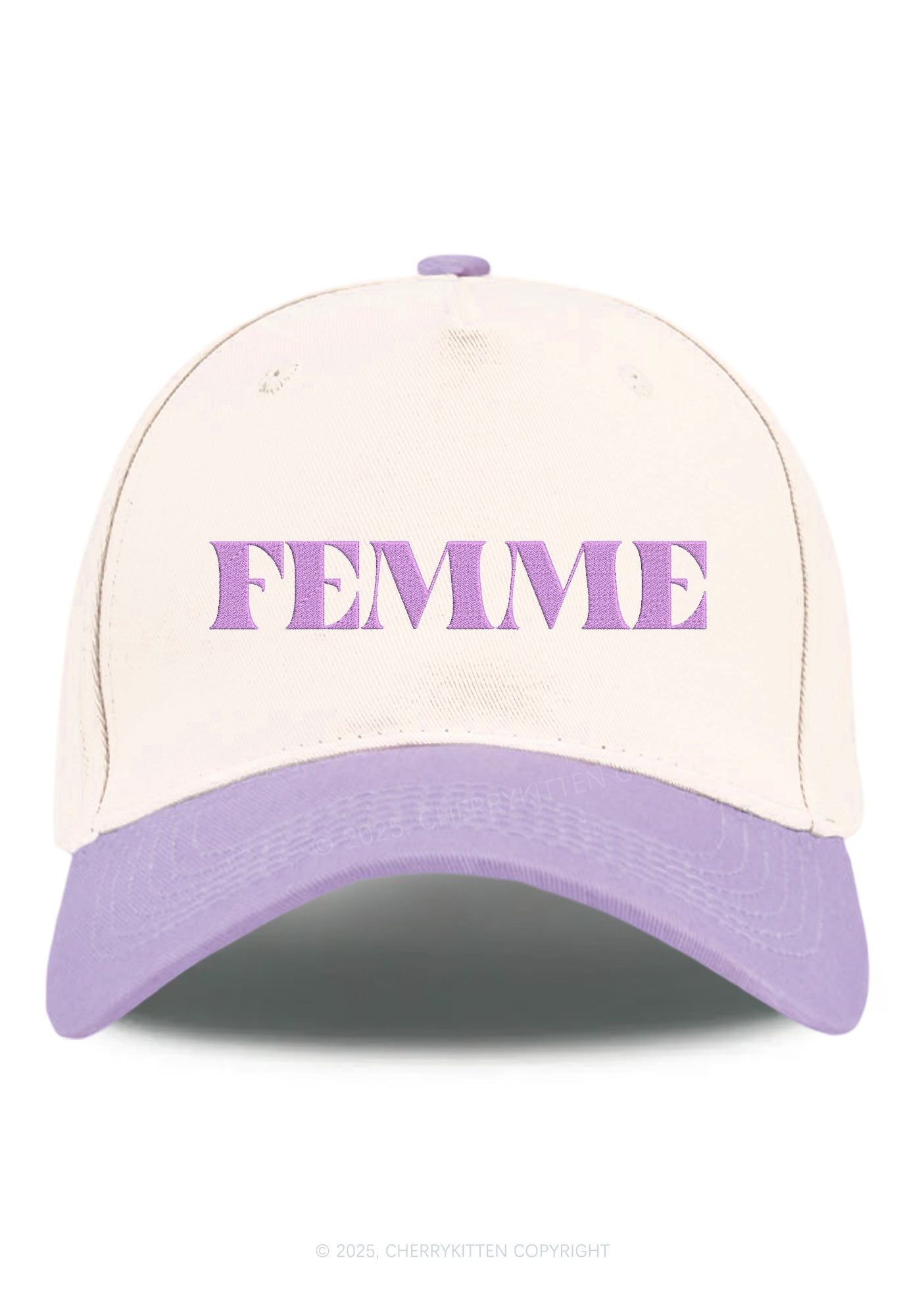 Embroidered Femme Pride Y2K Color Block Baseball Cap Cherrykitten