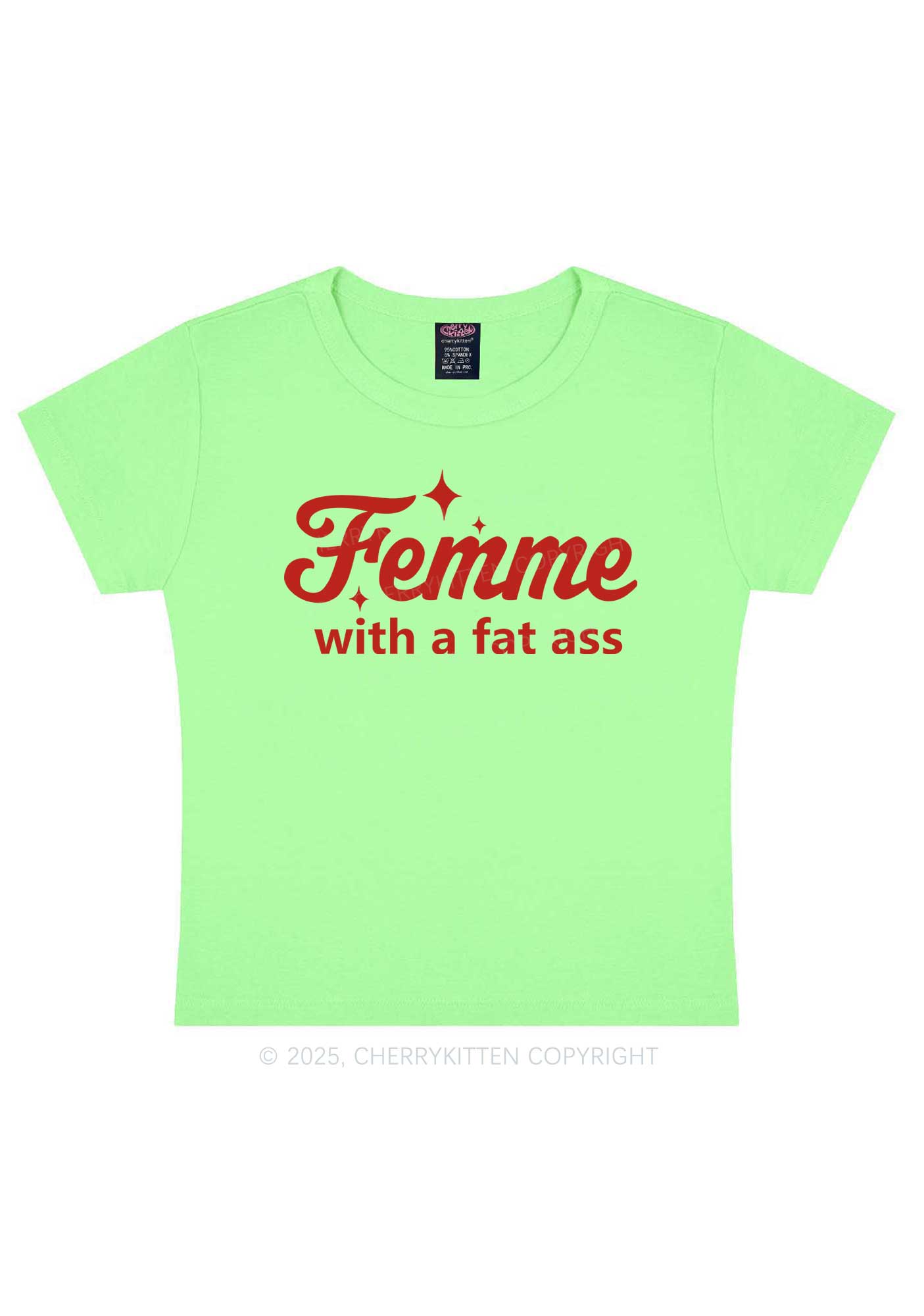 Femme With Fat Axx Pride Y2K Baby Tee Cherrykitten
