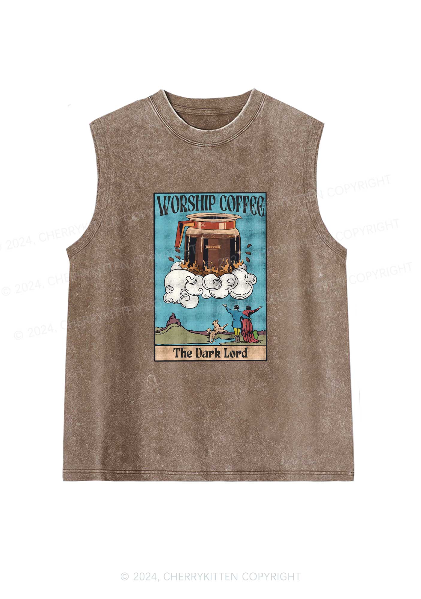 Worship Coffee Y2K Washed Tank Cherrykitten