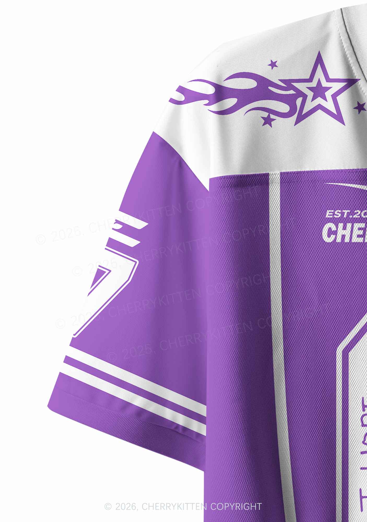 Custom Purple Korean Boys Y2K Crop Sport Jersey Shirts Cherrykitten