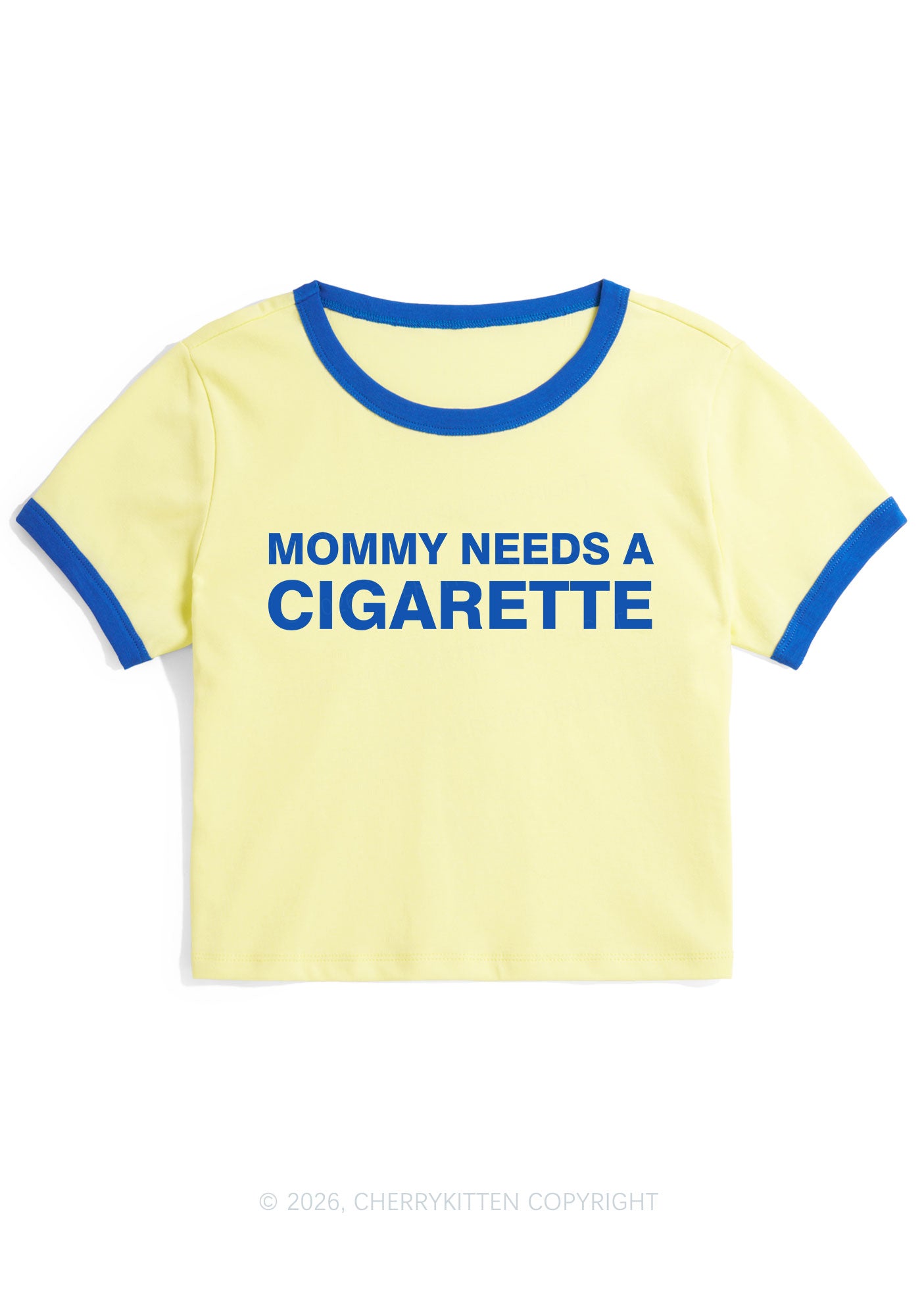 Mommy Needs A Cigarette Y2K Ringer Tee Cherrykitten