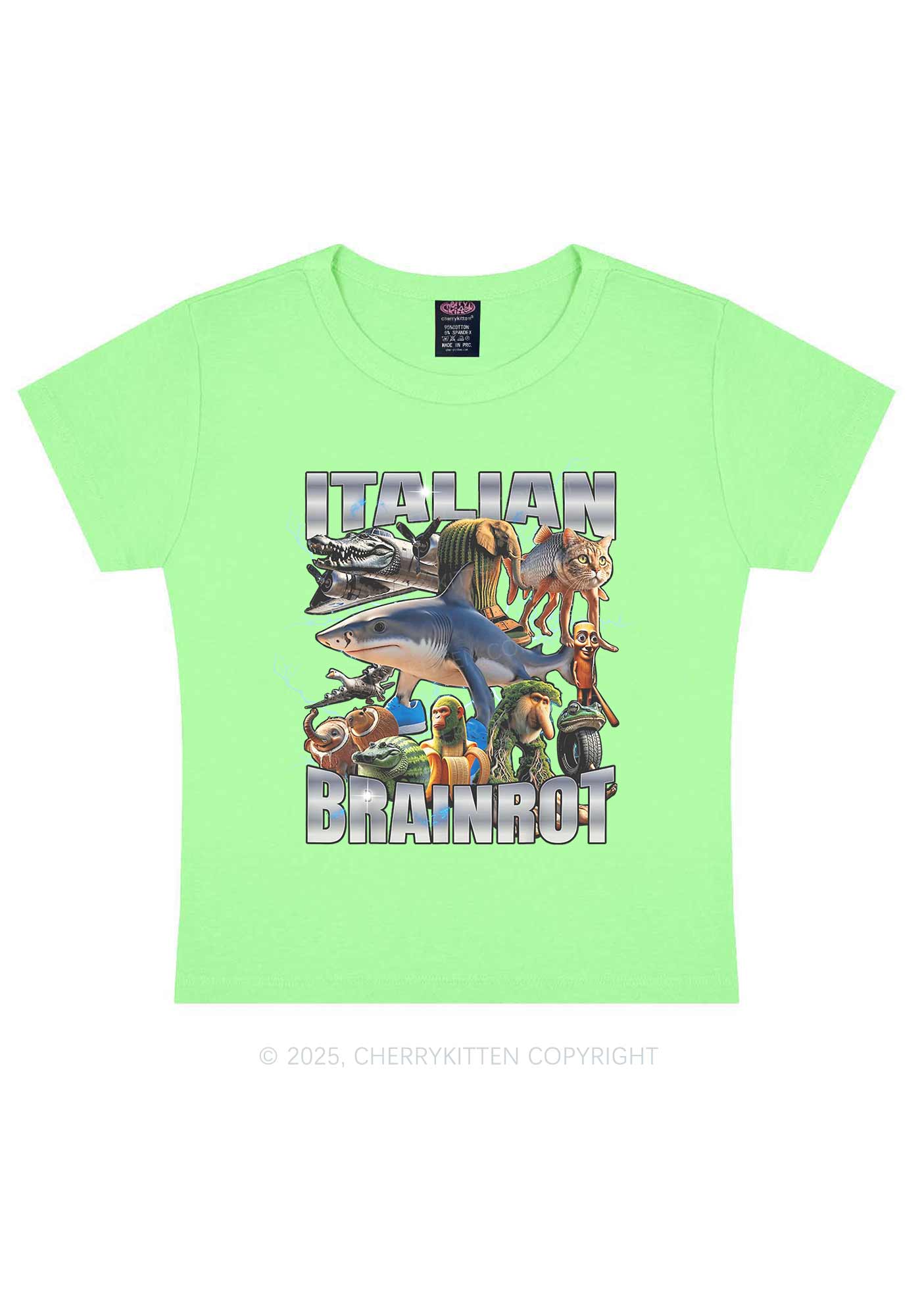 Italian Brainrot Collection Y2K Baby Tee Cherrykitten