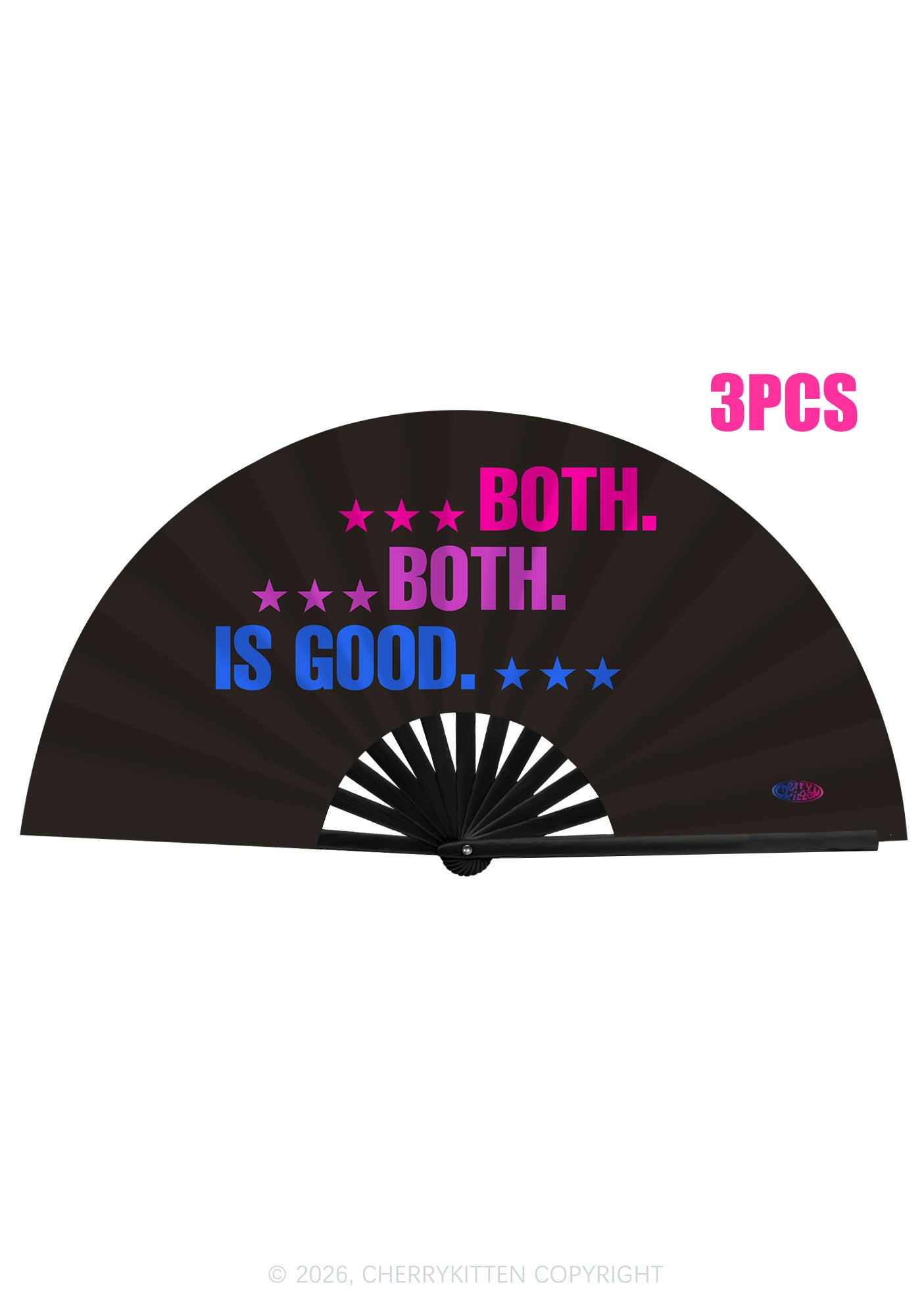 Both Is Good Pride Y2K Rave Hand Fan Cherrykitten