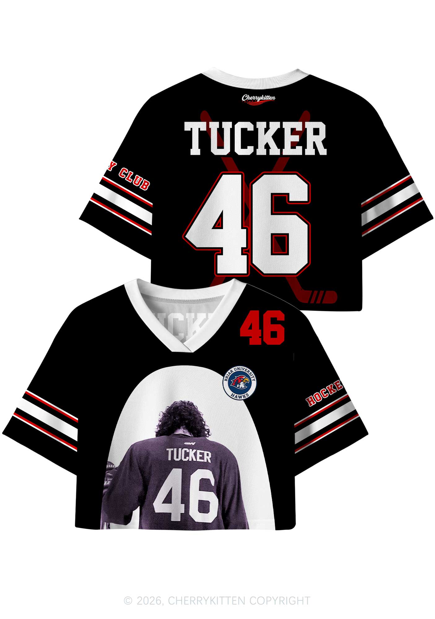 Hockey Player JT Y2K Crop Sport Jersey Shirts Cherrykitten