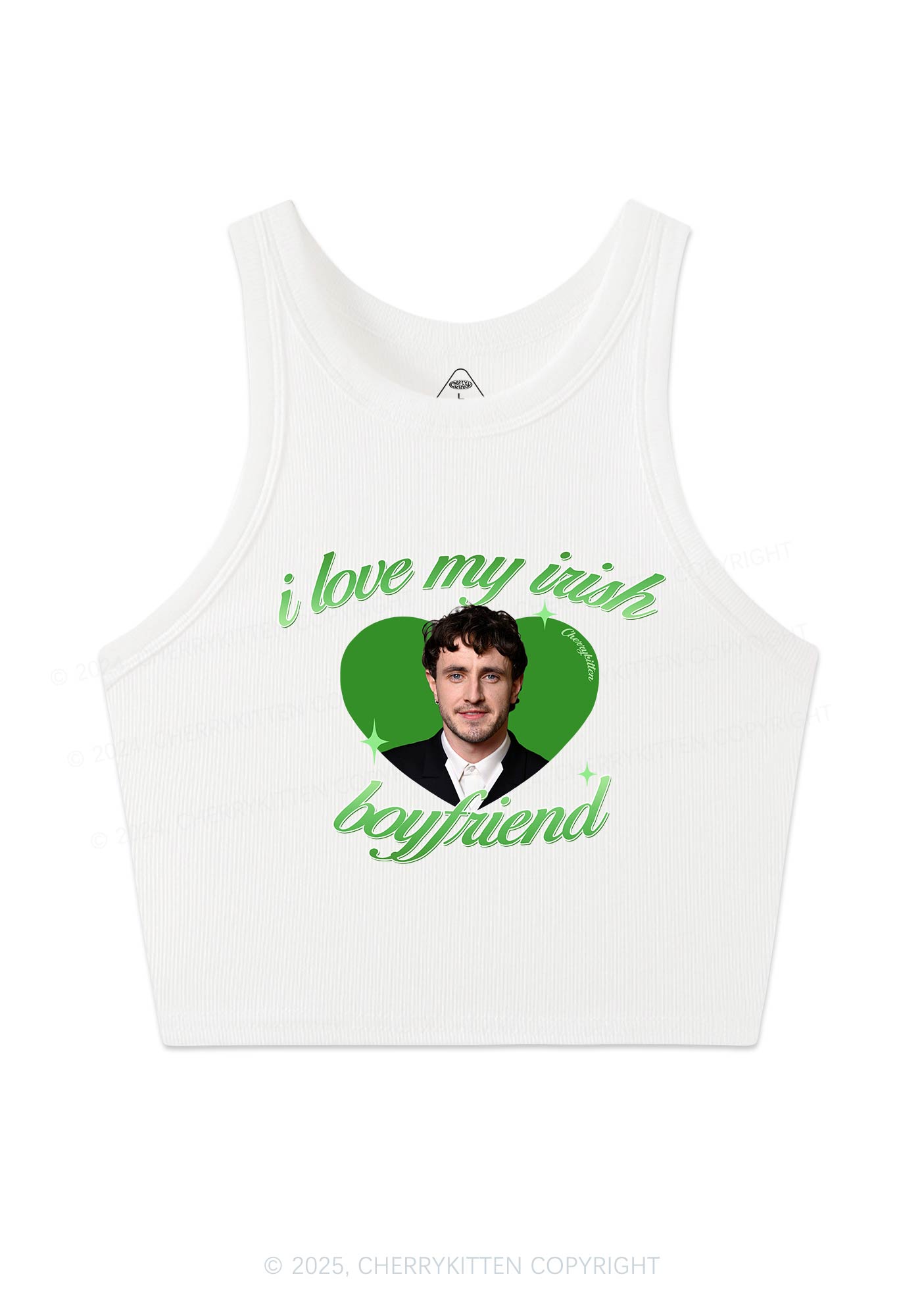 Love My Irish Boyfriend St Patricks Y2K Crop Tank Top Cherrykitten
