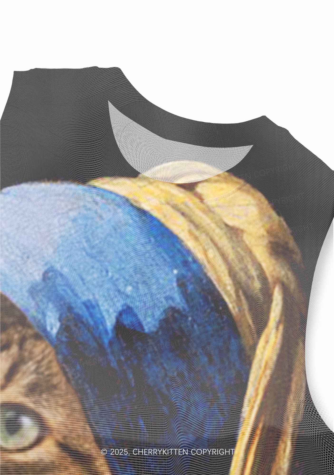 The Lady Cat Y2K Mesh Muscle Tank Cherrykitten