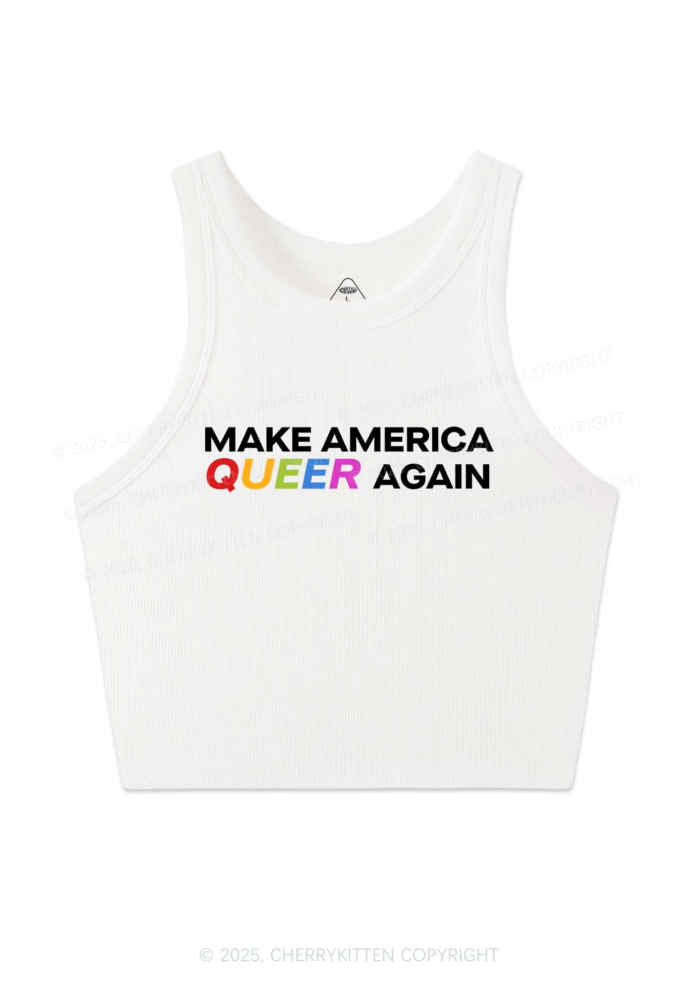 Make America Queer Again Pride Y2K Crop Tank Top Cherrykitten