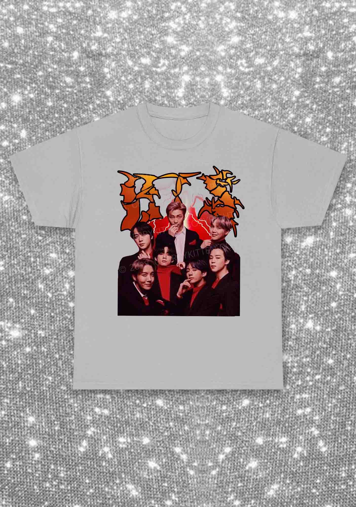 Bangtan Reacciones Kpop Y2K Chunky Shirt Cherrykitten