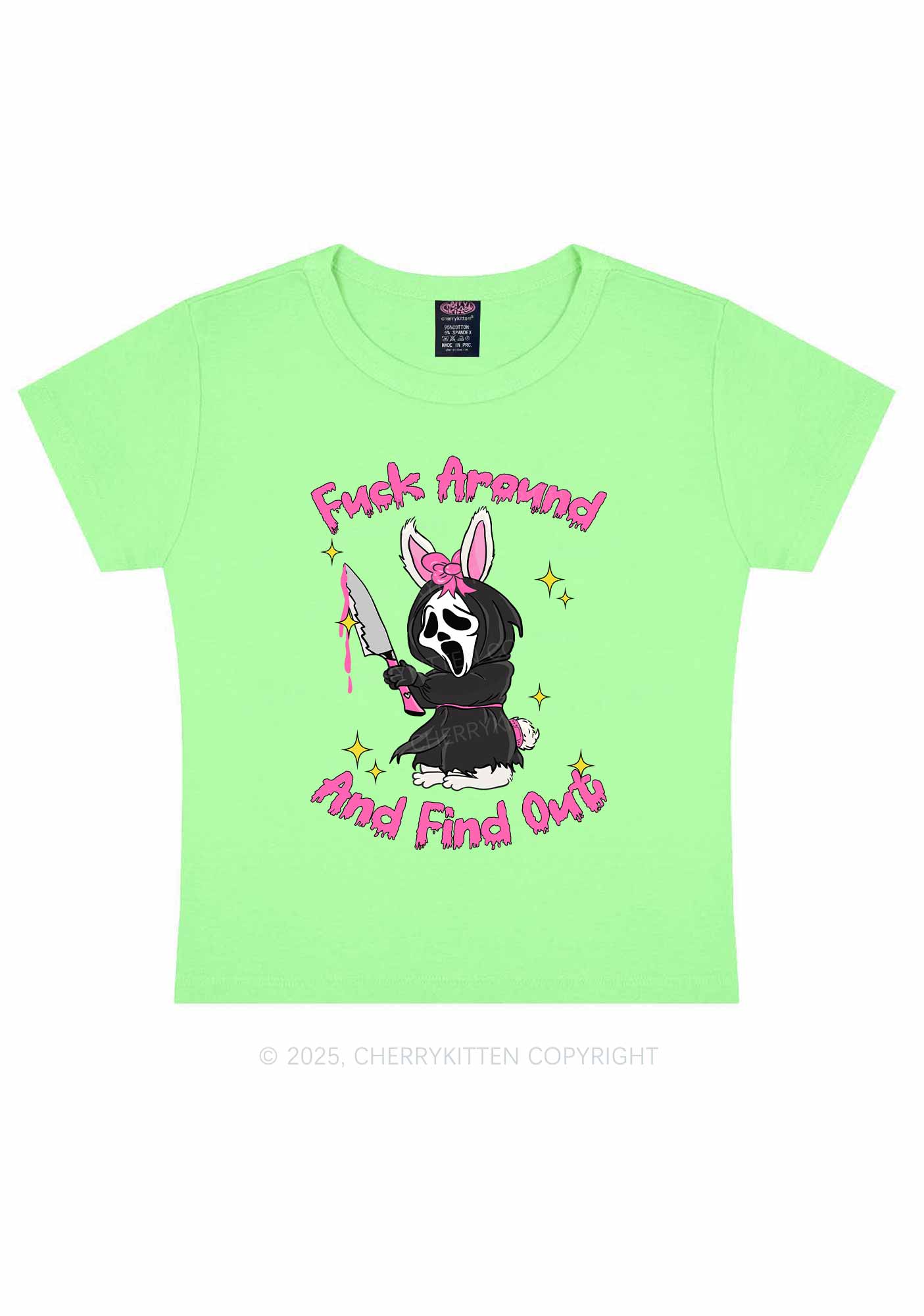 Halloween Fxxk Around Find Out Y2K Baby Tee Cherrykitten