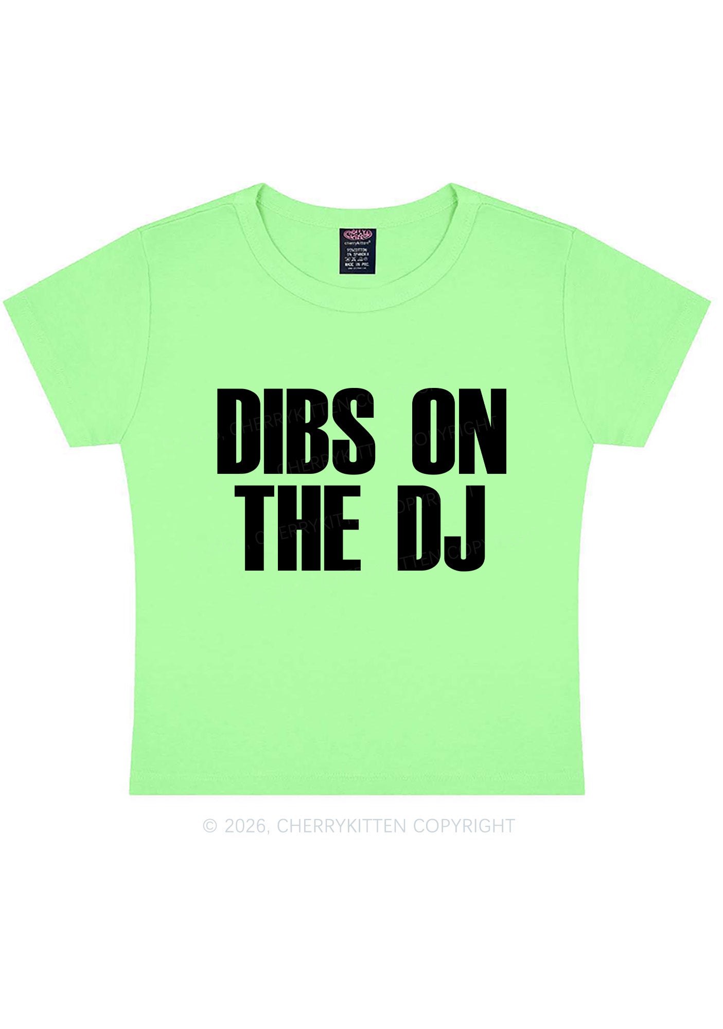 Dibs On The DJ Y2K Baby Tee Cherrykitten