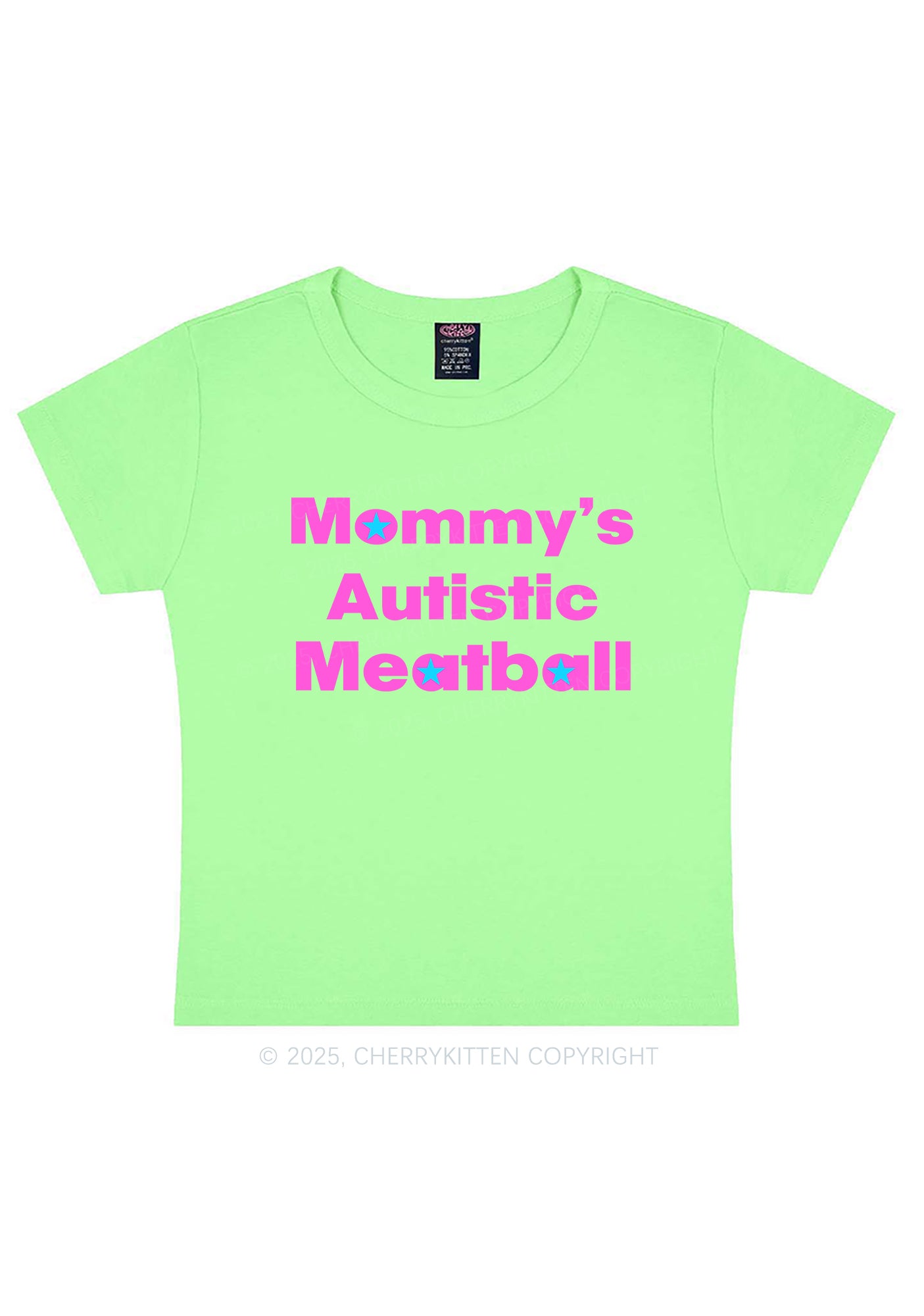 Mommys Autistic Meatball Y2K Baby Tee Cherrykitten