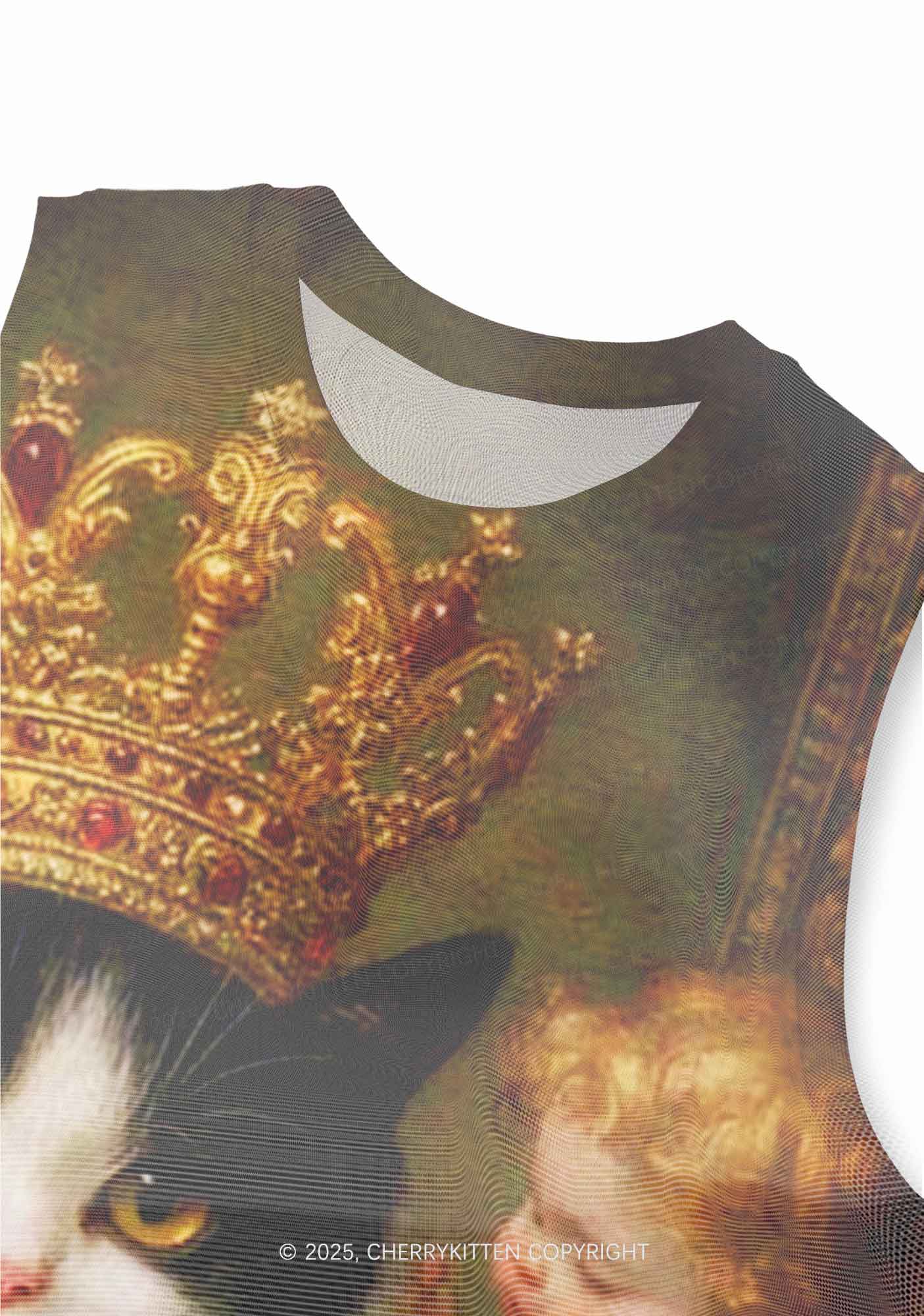 The Cat King And Angels Y2K Mesh Muscle Tank Cherrykitten