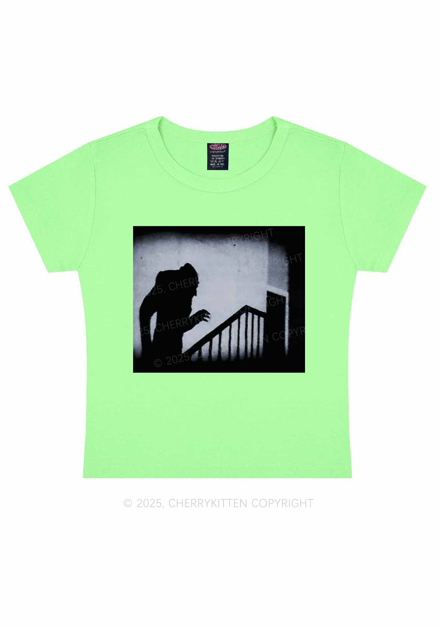 Halloween Stairs Intruder Y2K Baby Tee Cherrykitten
