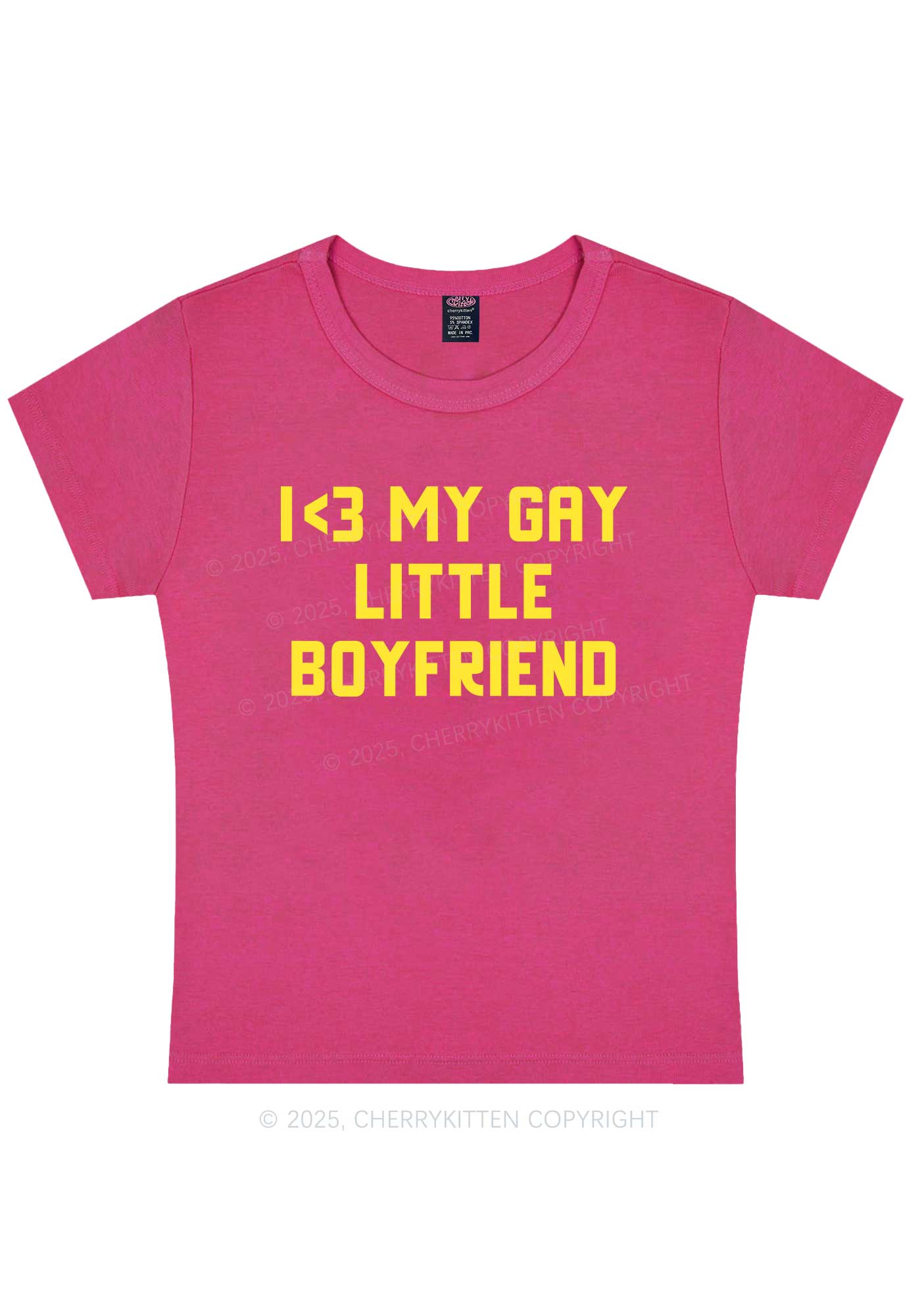Love My Gay BF Pride Y2K Baby Tee Cherrykitten