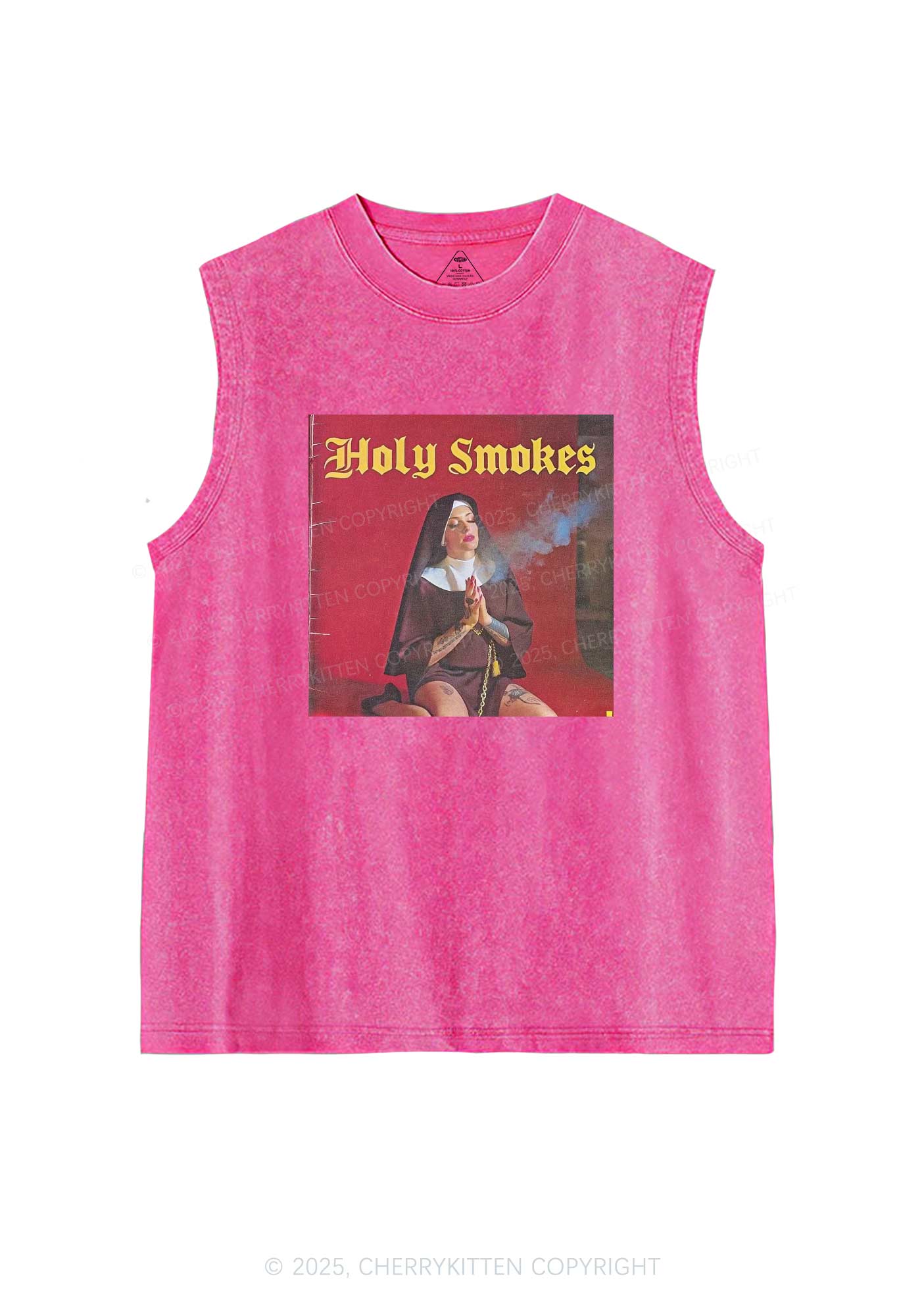 Holy Smokes Y2K Washed Tank Cherrykitten