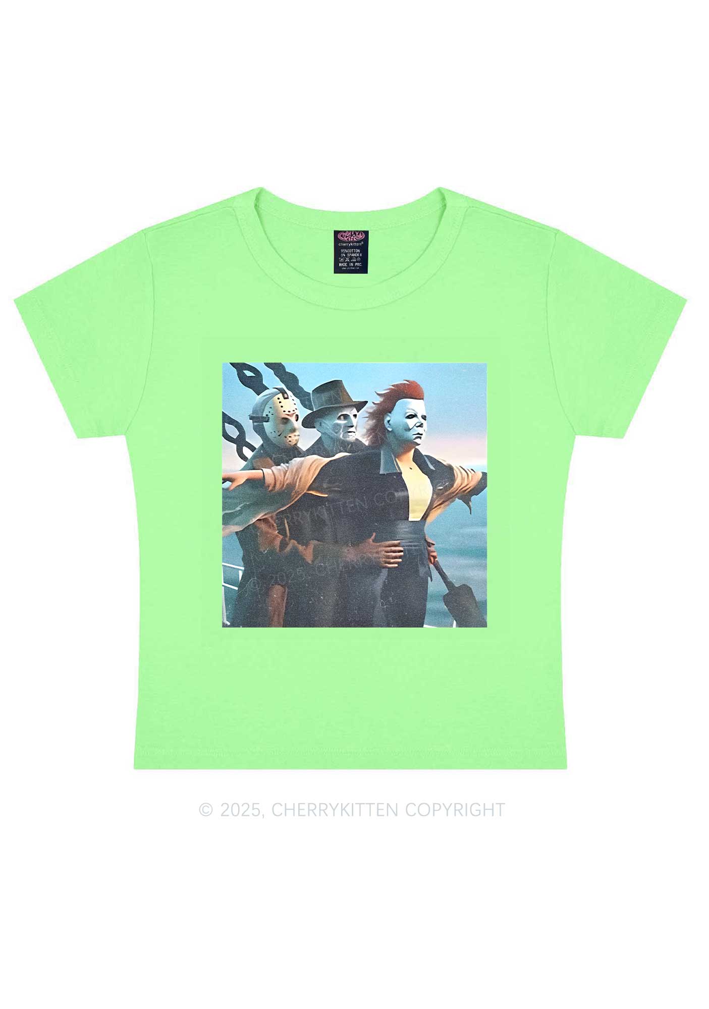 Halloween Horror Characters Y2K Baby Tee Cherrykitten