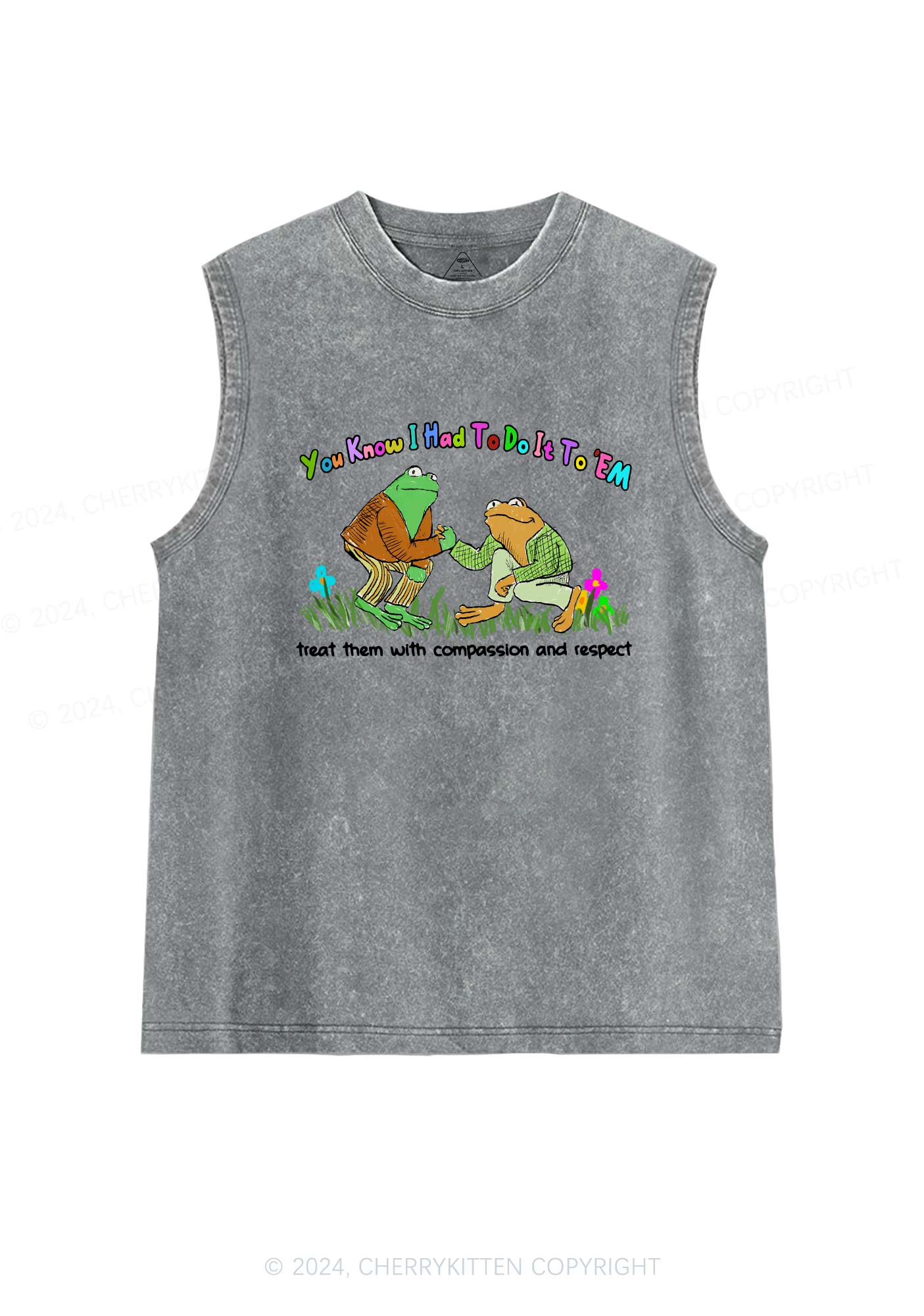 Treat Them With Compassion And Respect Y2K Washed Tank Cherrykitten
