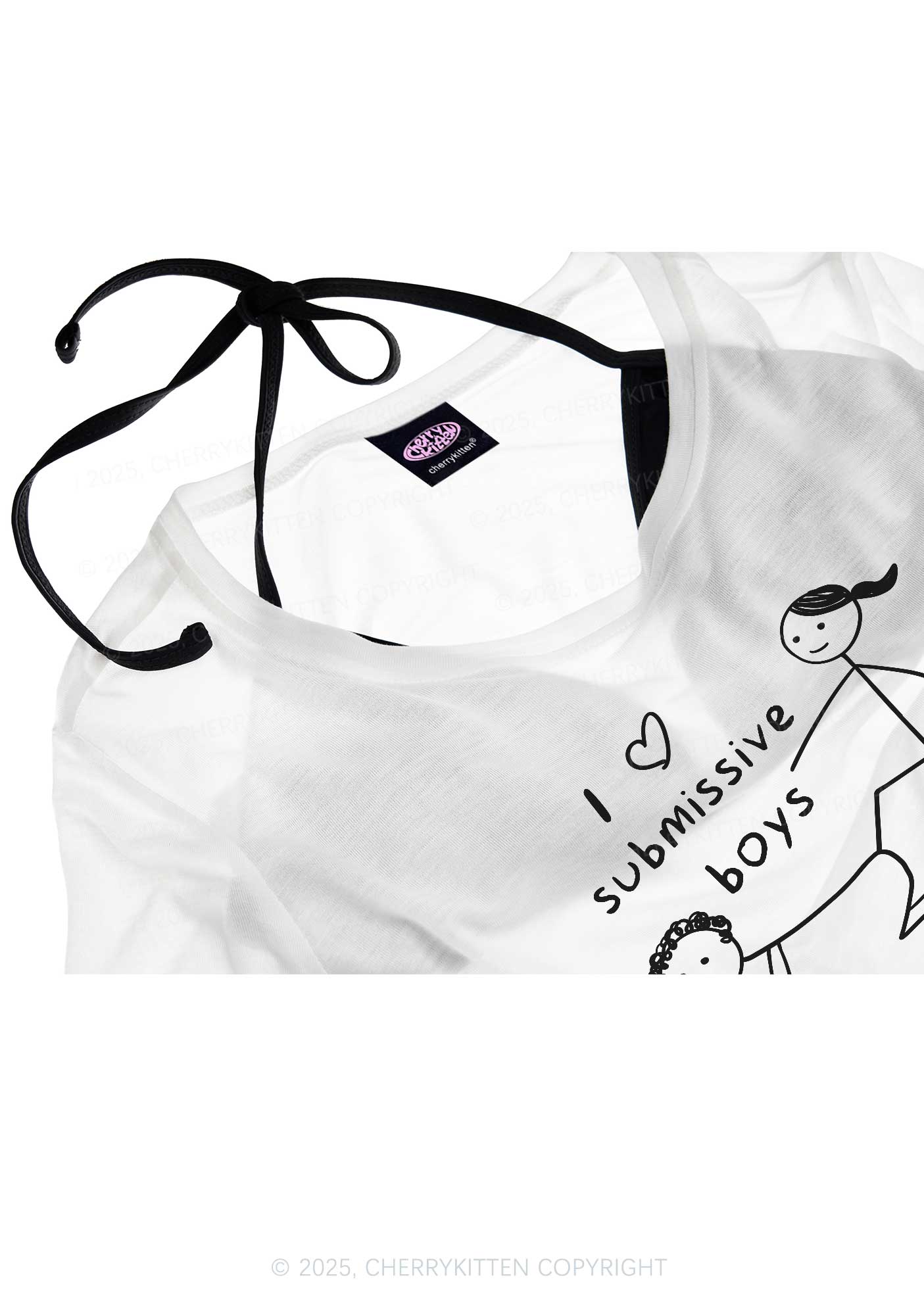 I Love S Boys Y2K Sheer Crop Tee Cherrykitten