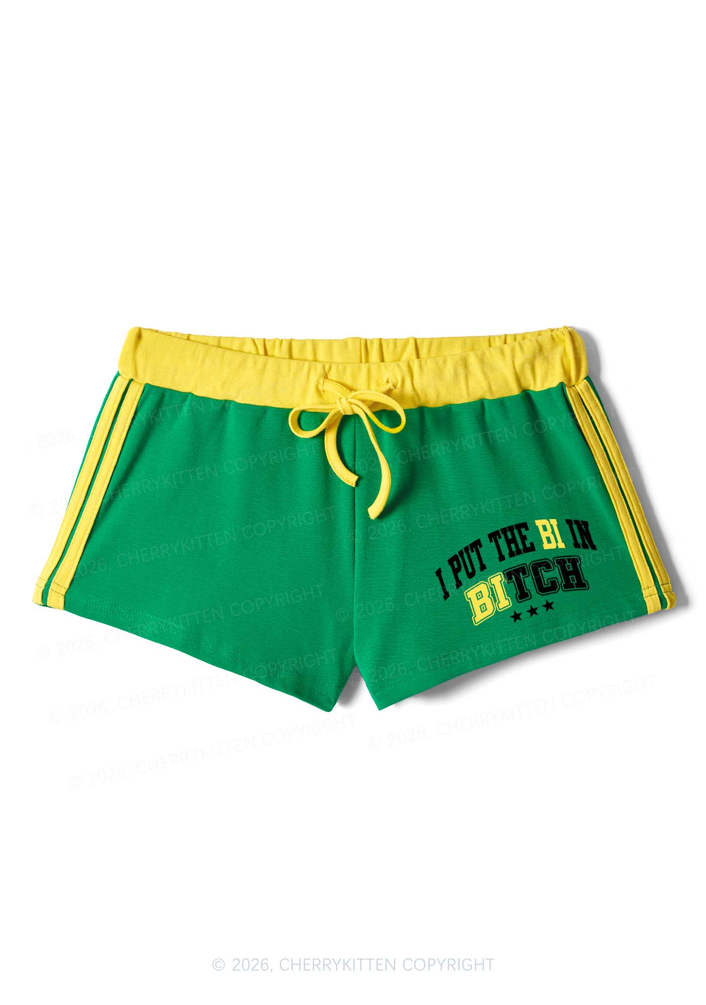 I Put The Bi In Bxxch Pride Y2K Drawstring Mini Shorts Cherrykitten