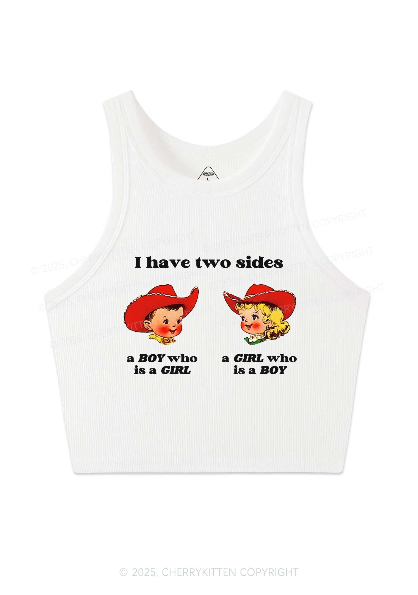 I Have Two Sides Pride Y2K Crop Tank Top Cherrykitten