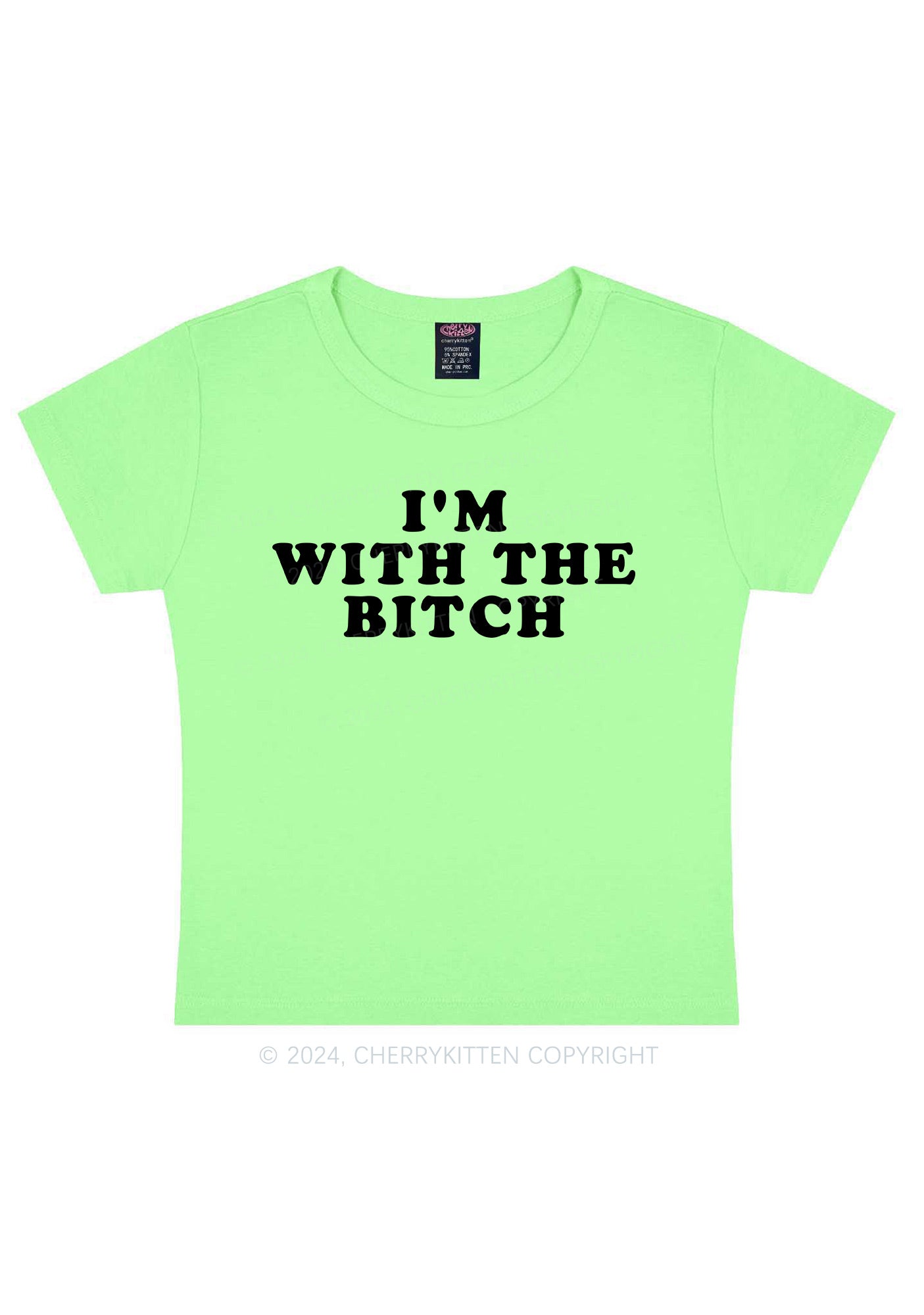 I Am With Bxxch Y2K Valentine's Day Baby Tee Cherrykitten