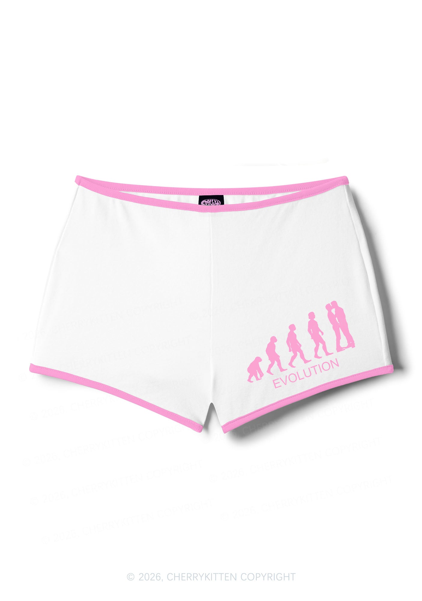 Gay Evolution Pride Y2K Booty Shorts Cherrykitten