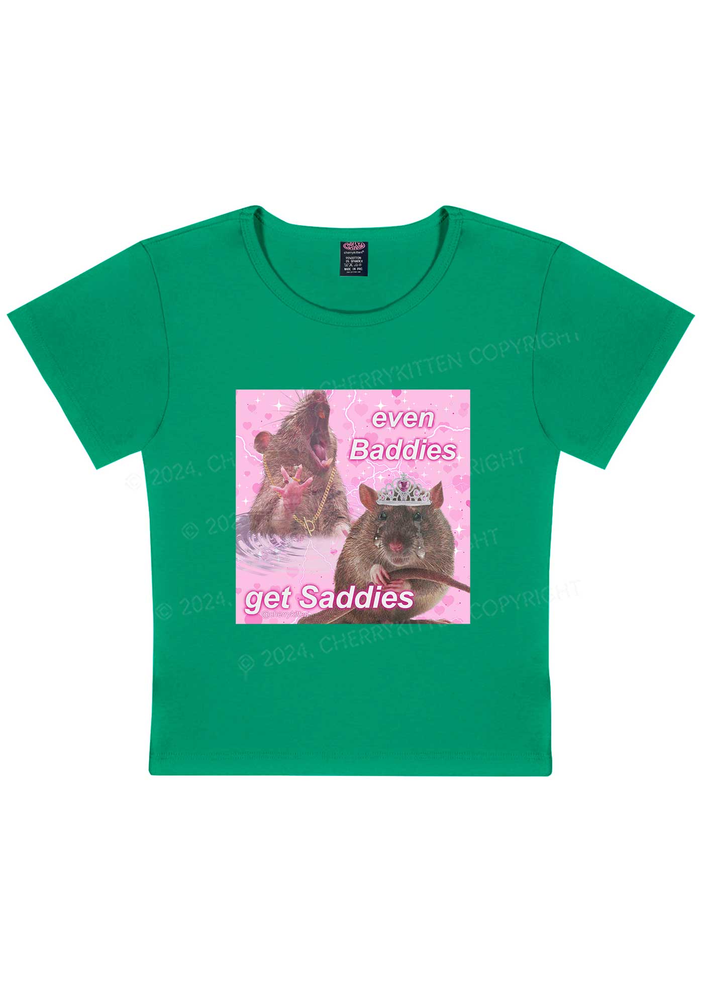 Rat Princess Get Saddies Y2K Baby Tee Cherrykitten