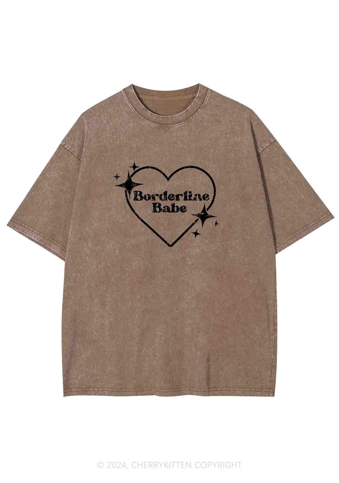 Borderline Personality Babe Y2K Washed Tee Cherrykitten