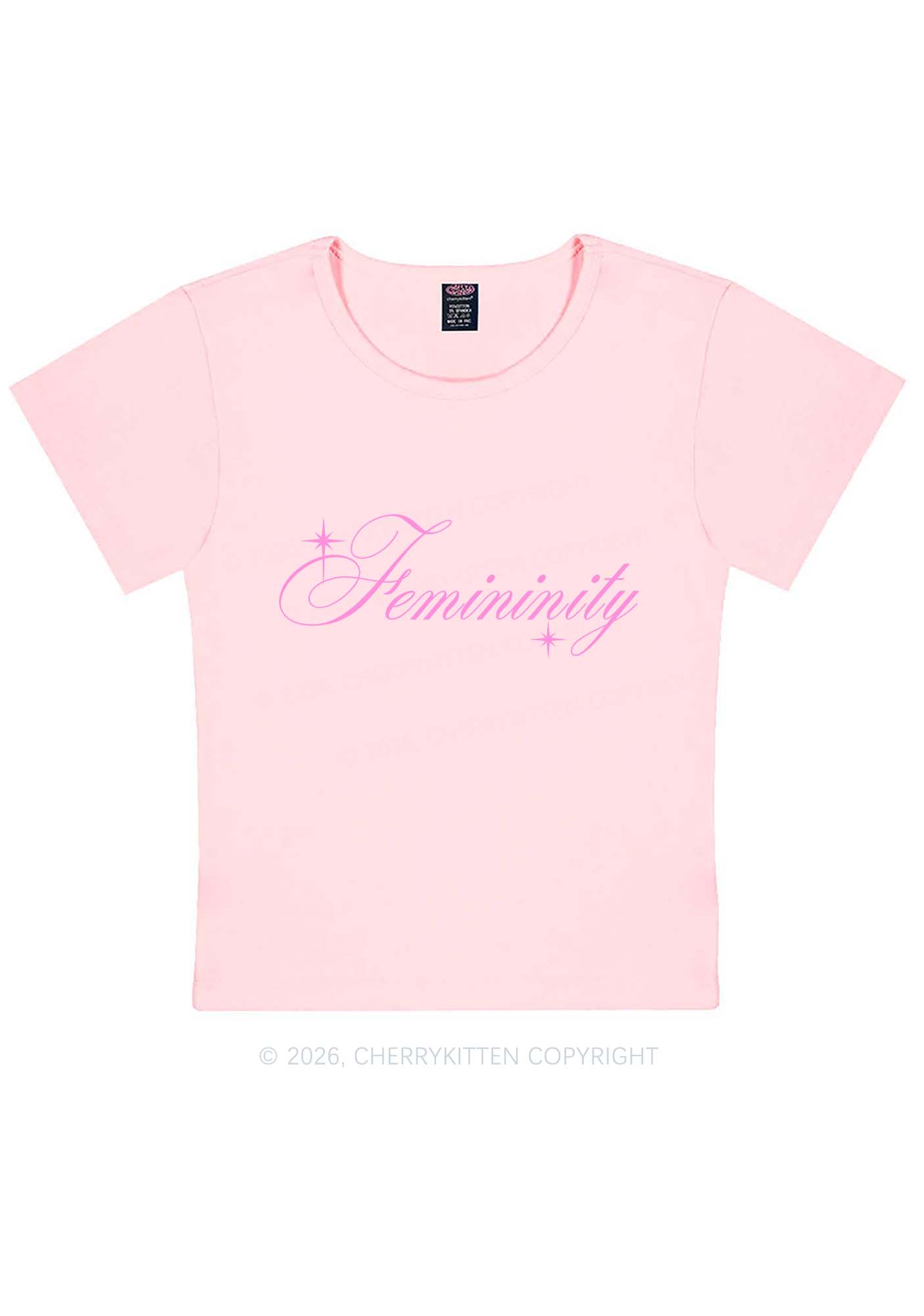 Femininity Pride Y2K Baby Tee Cherrykitten