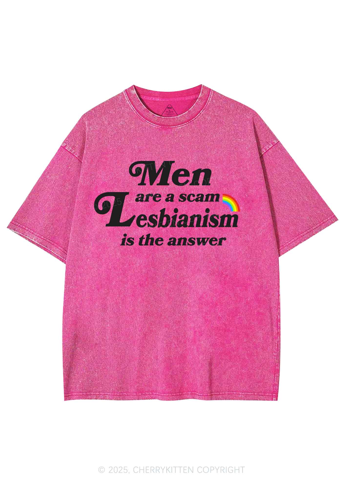 Men Lesbianism Y2K Shirts Washed Tee Cherrykitten