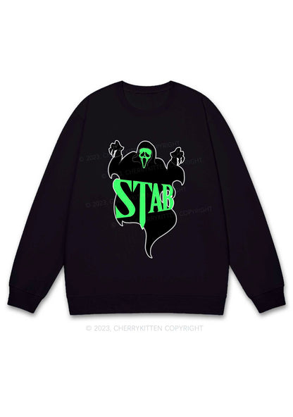 Stab Ghost Halloween Y2K Sweatshirt Cherrykitten
