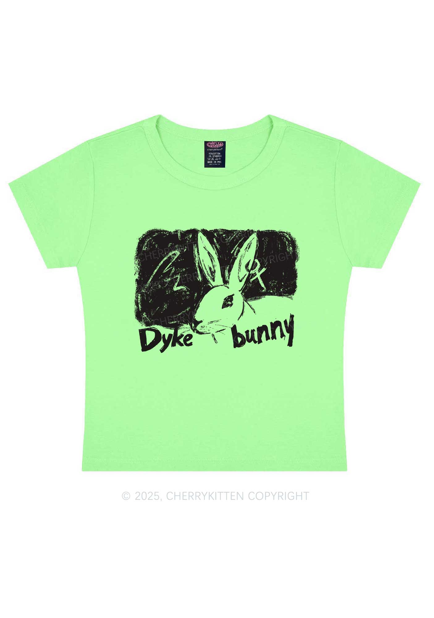 Dyke Bunny Y2K Baby Tee Cherrykitten