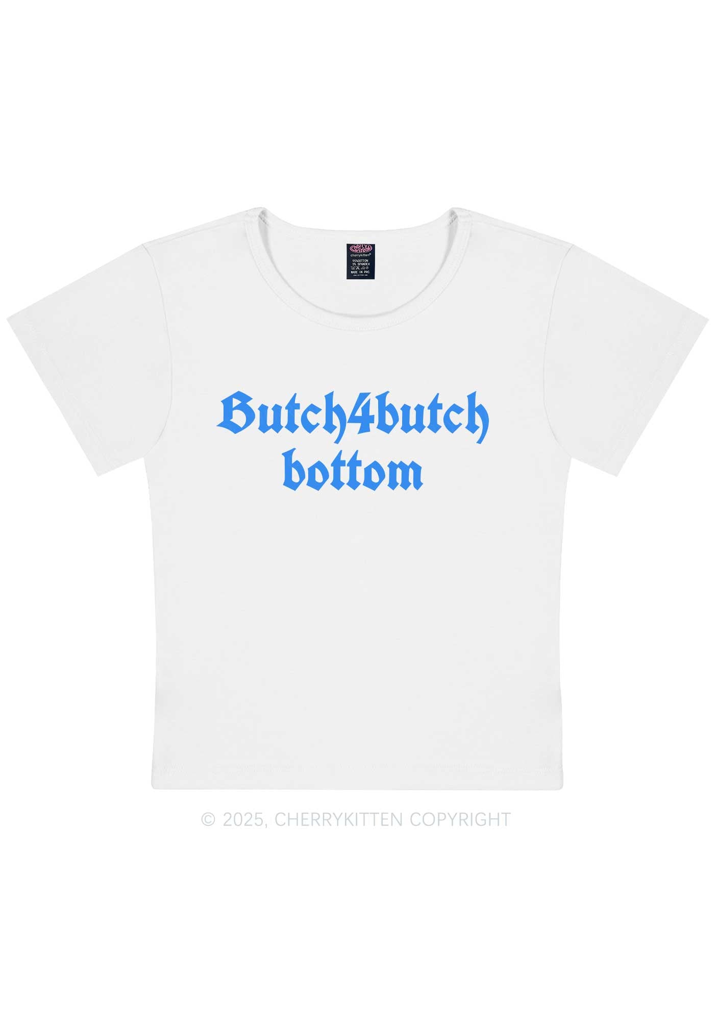 Butch Bottom Pride Y2K Baby Tee Cherrykitten