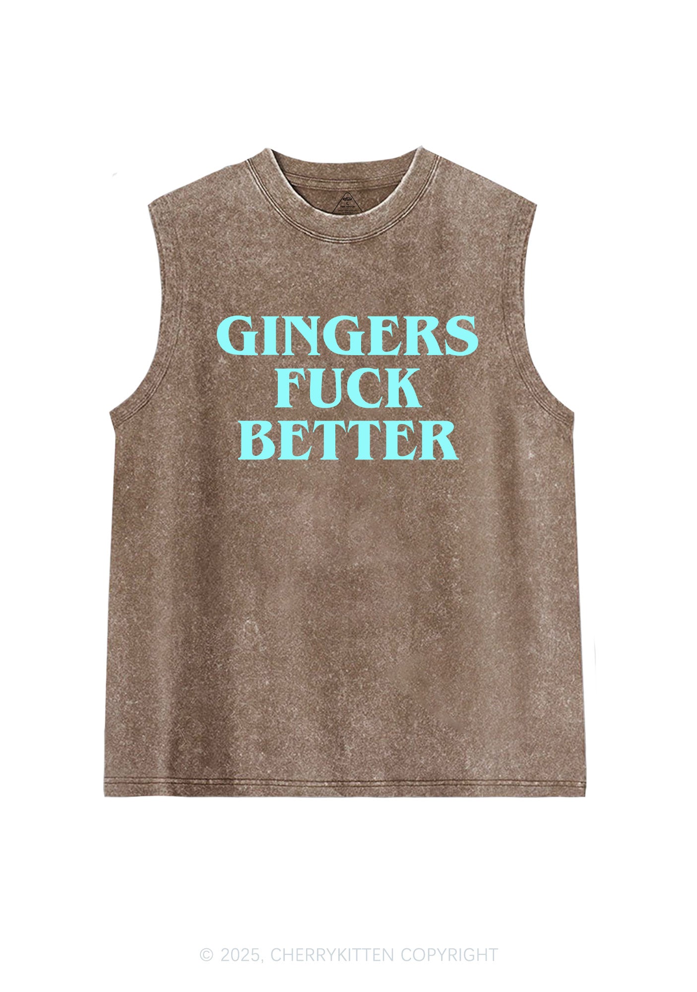 Gingers Fxxk Better Y2K Washed Muscle Tank Cherrykitten