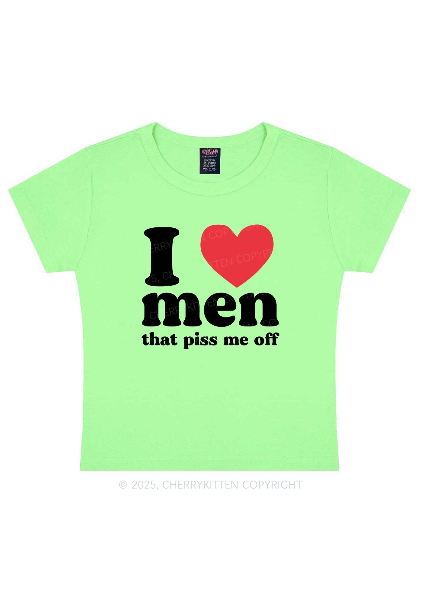I Love Men Piss Me Off Y2K Baby Tee Cherrykitten
